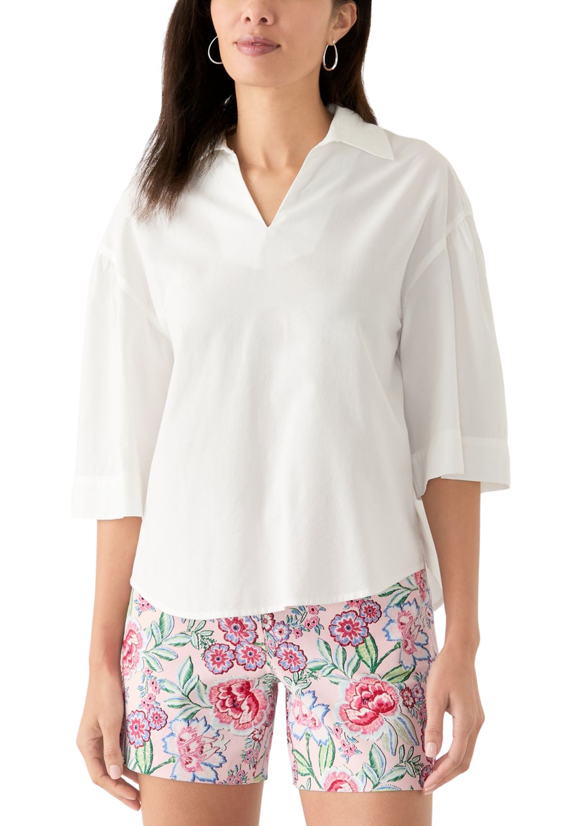 Womens 3/4 Popover Tunic