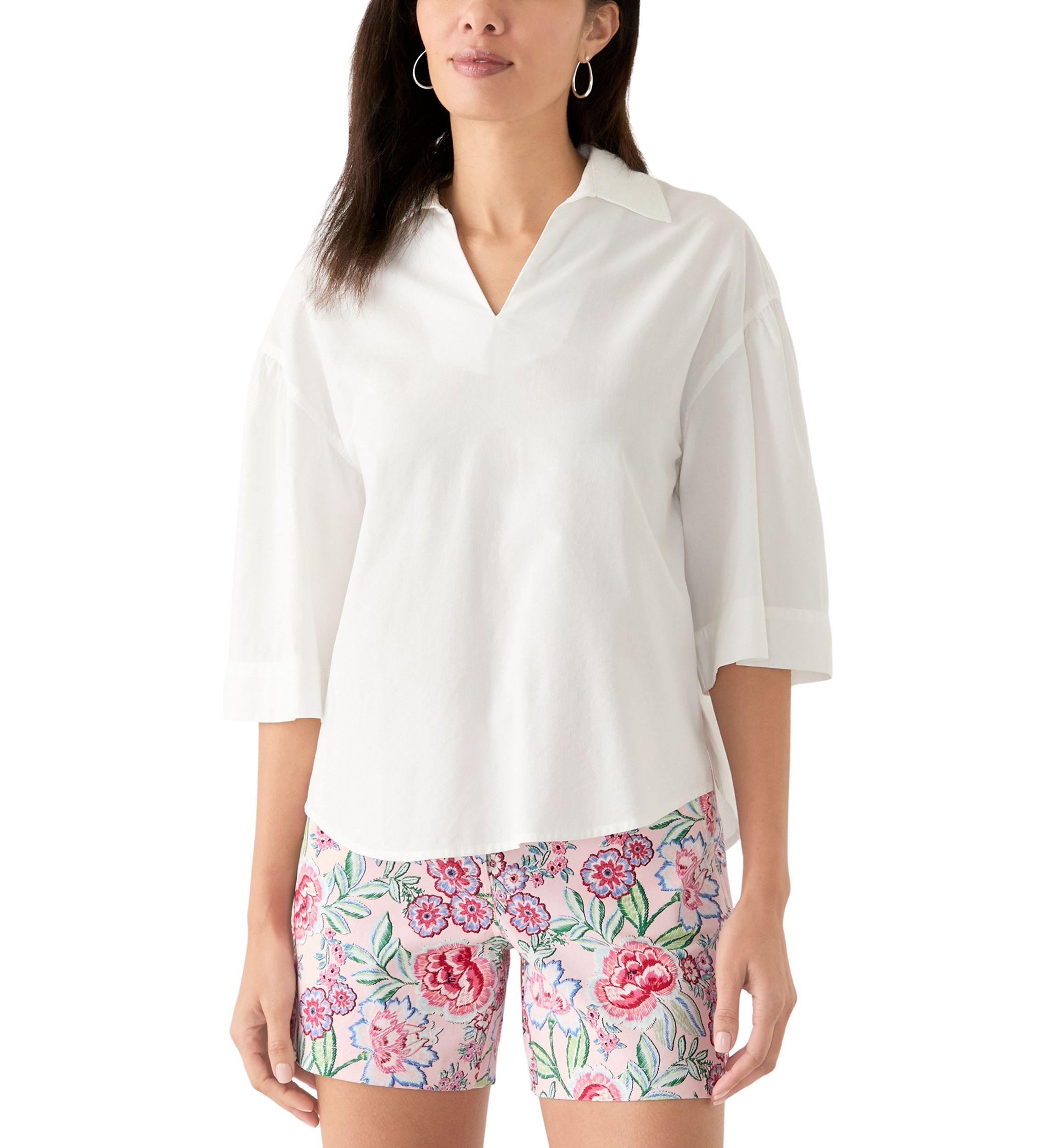 Womens 3/4 Popover Tunic