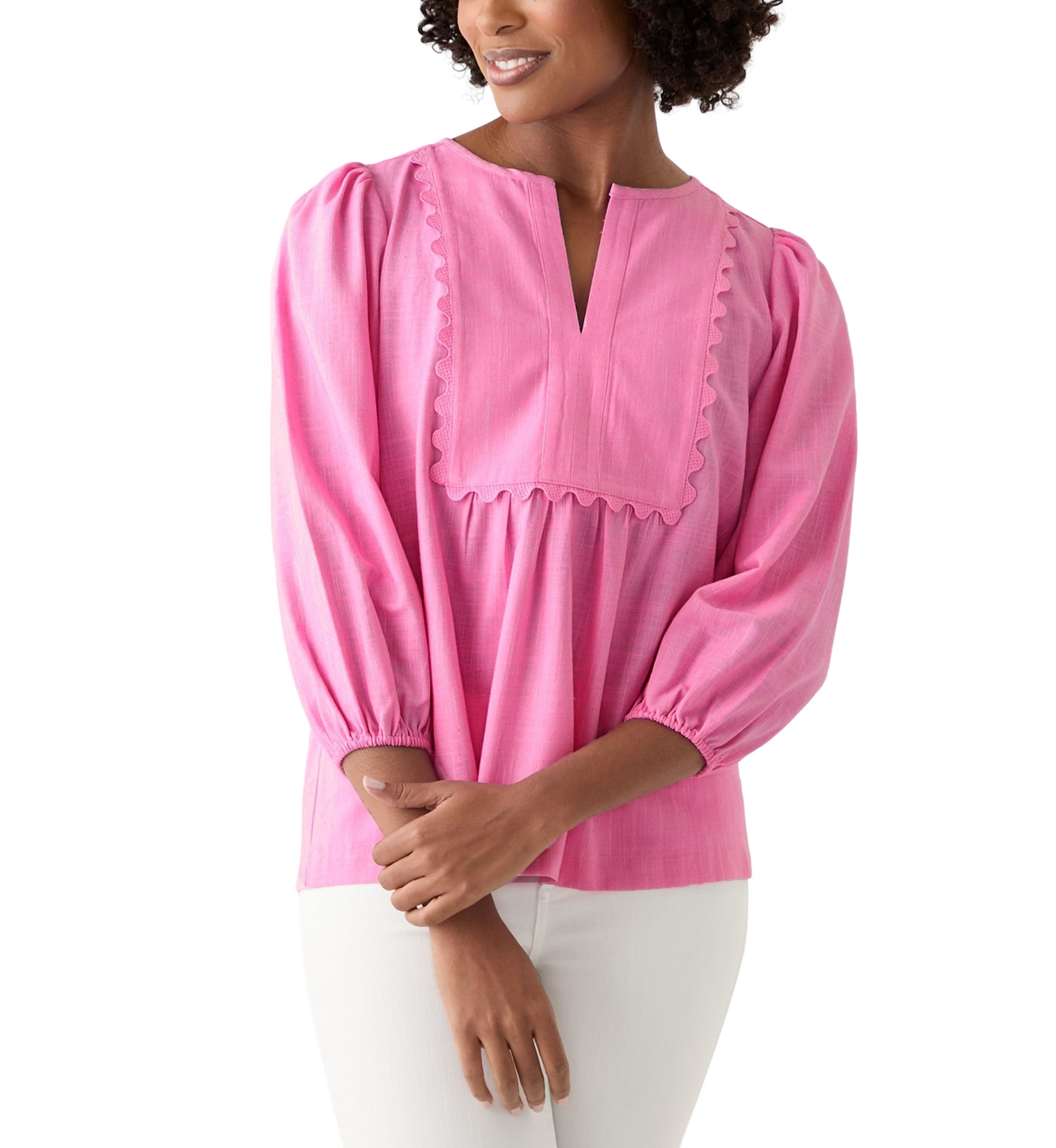 Womens Ric Rac Scallop Top