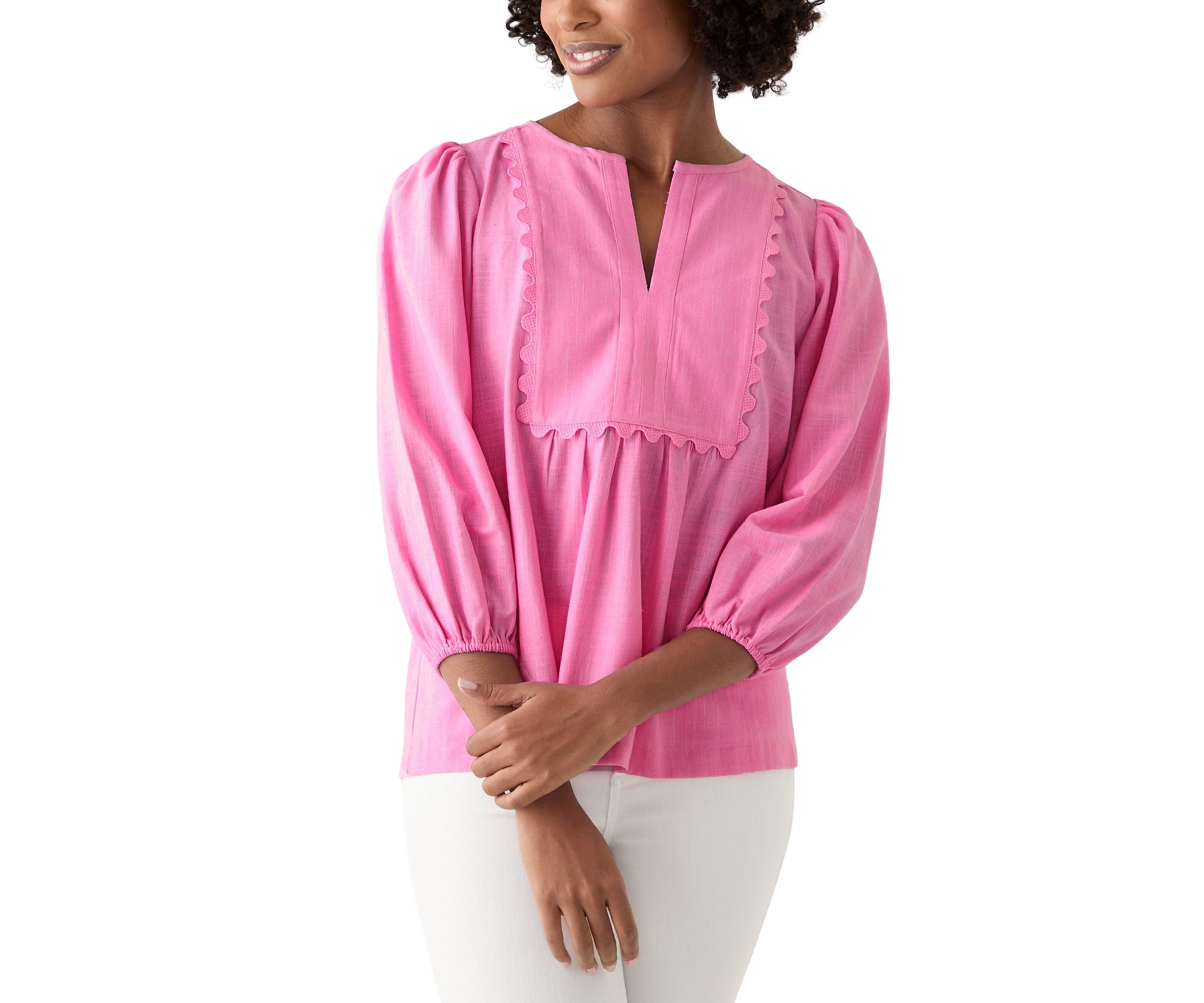 Womens Ric Rac Scallop Top