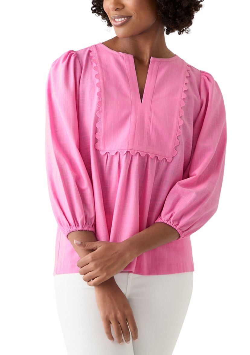 Womens Ric Rac Scallop Top