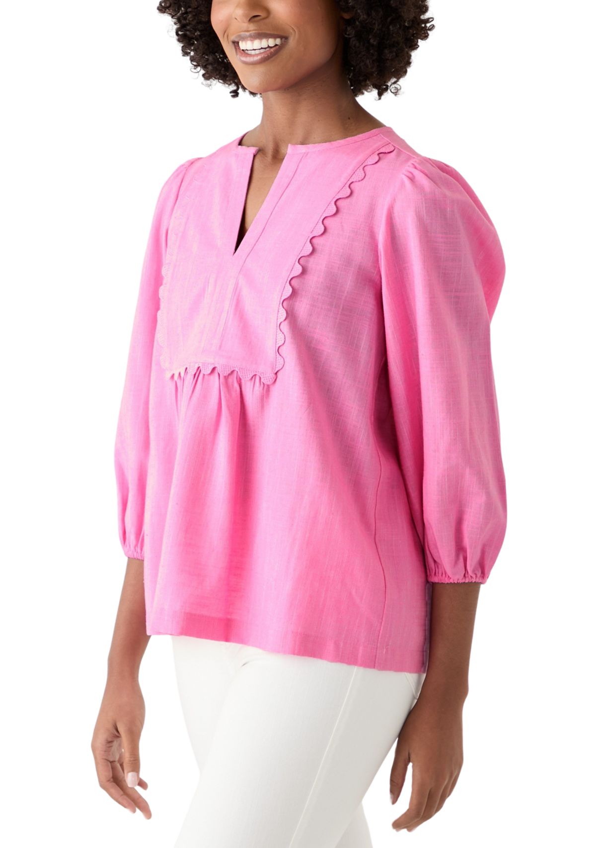 Womens Ric Rac Scallop Top