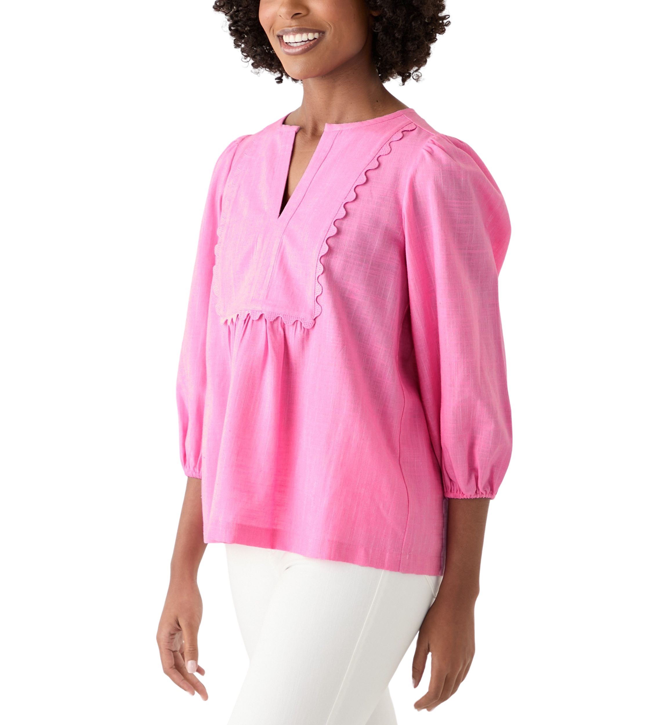 Womens Ric Rac Scallop Top