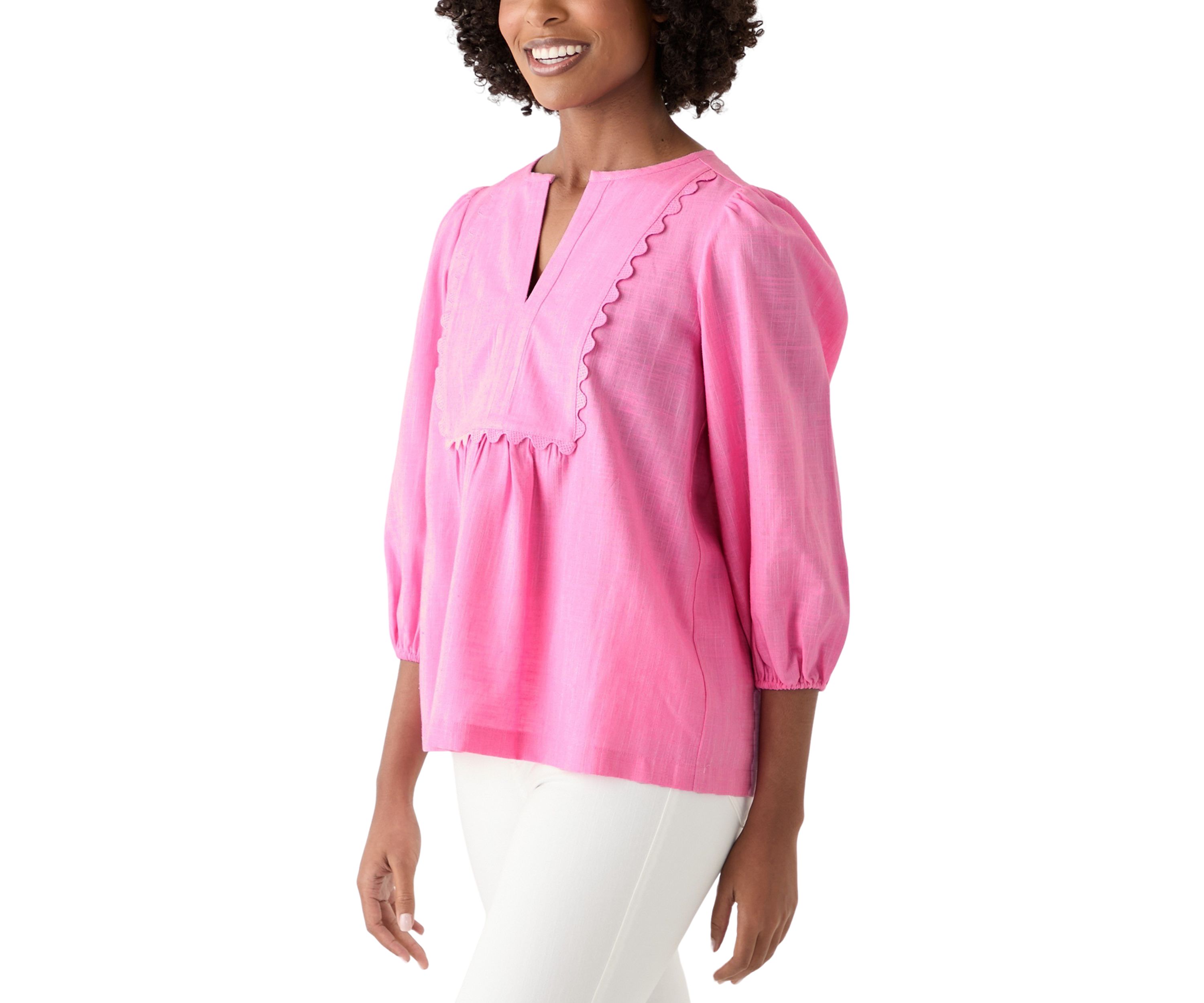Womens Ric Rac Scallop Top