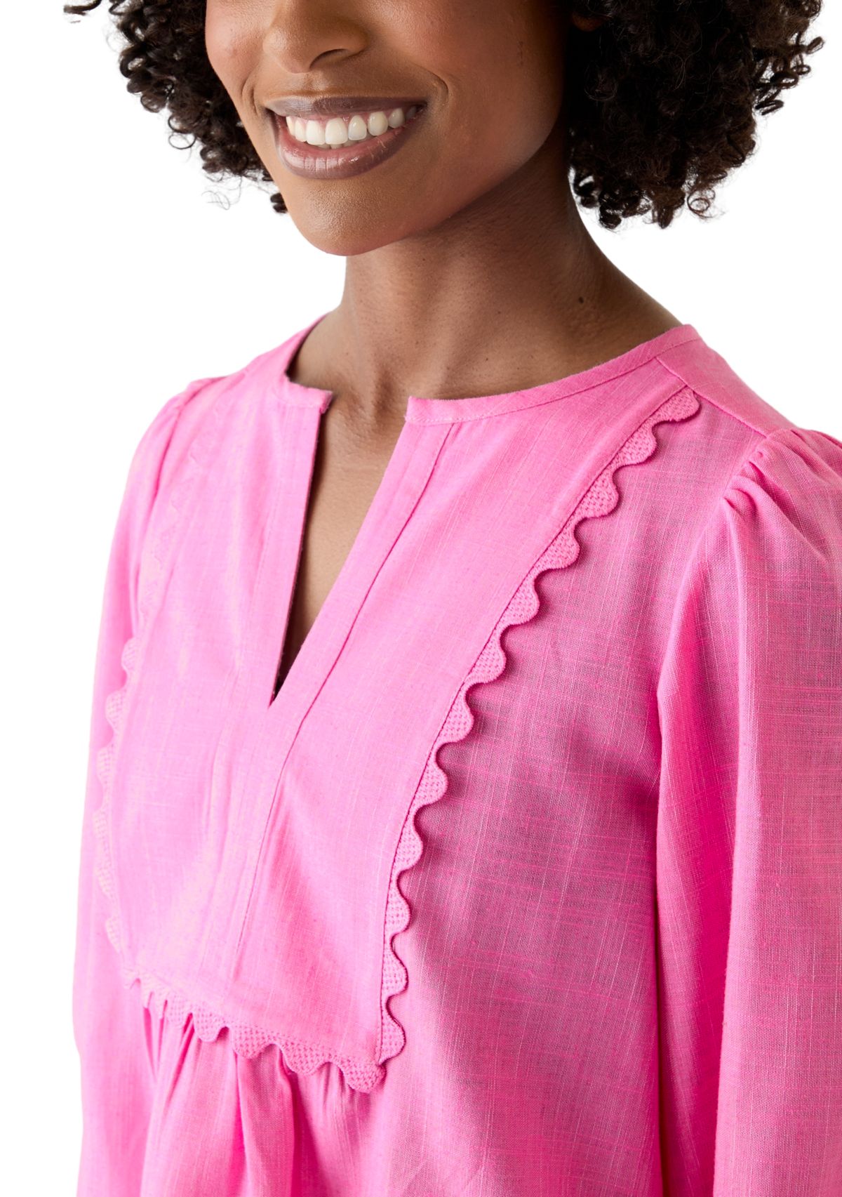 Womens Ric Rac Scallop Top
