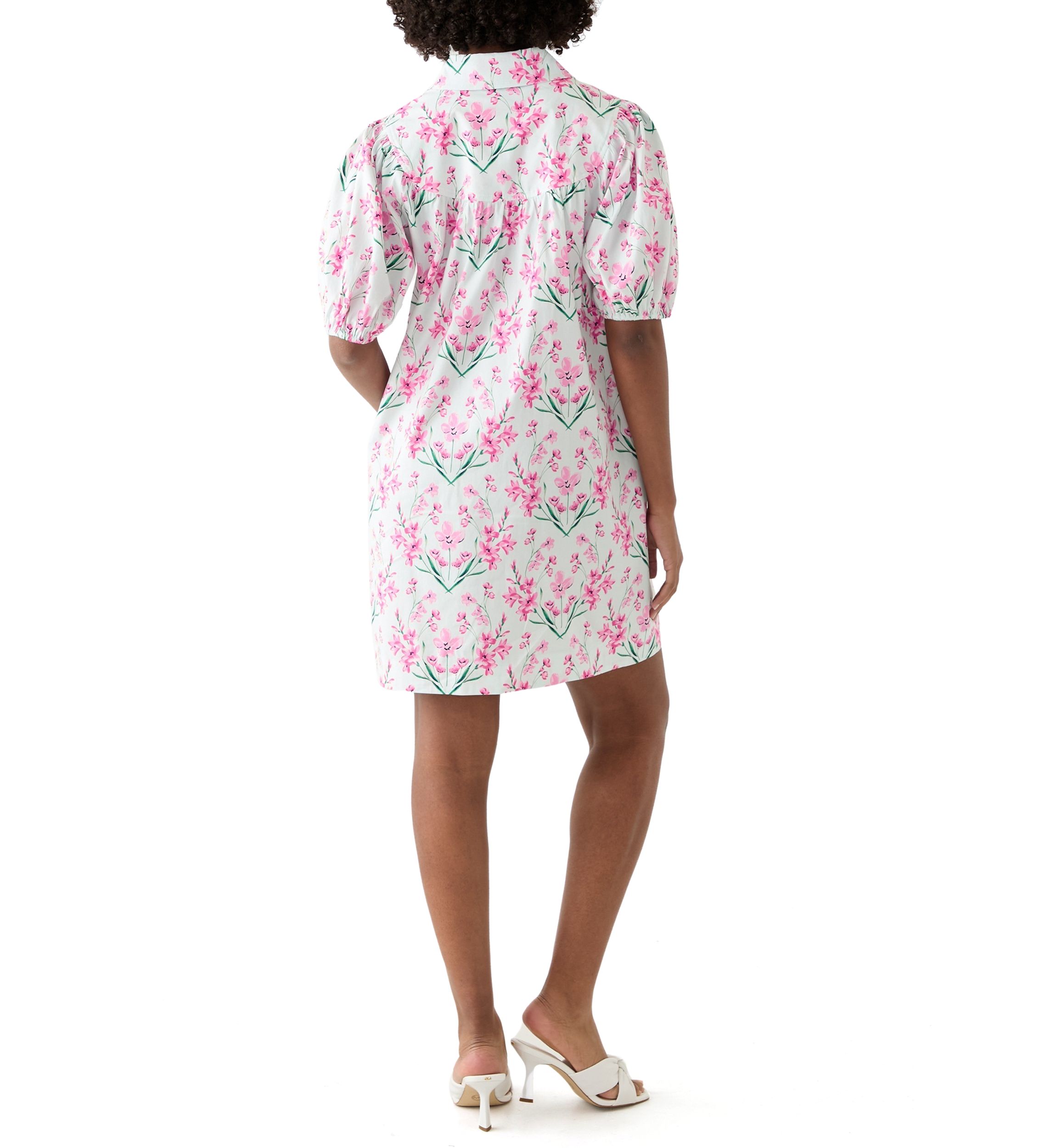 Womens Printed Button Short Dress