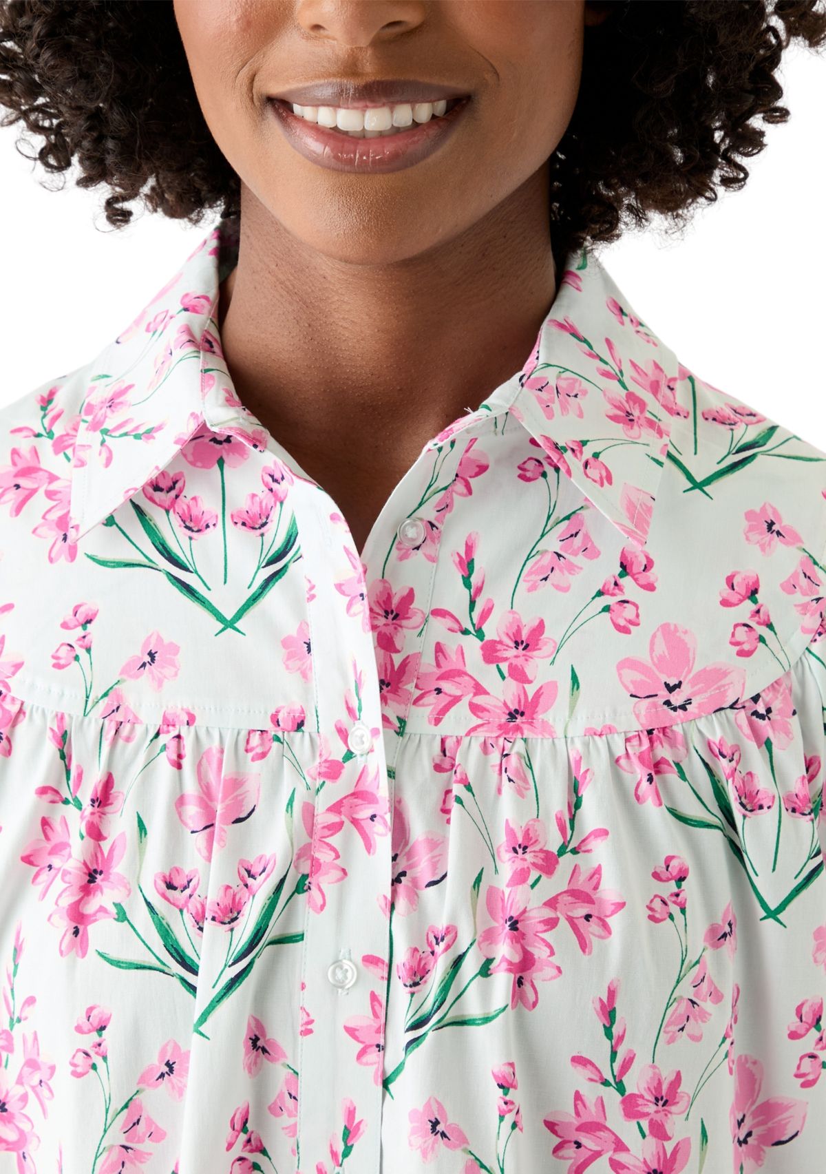 Womens Printed Button Short Dress