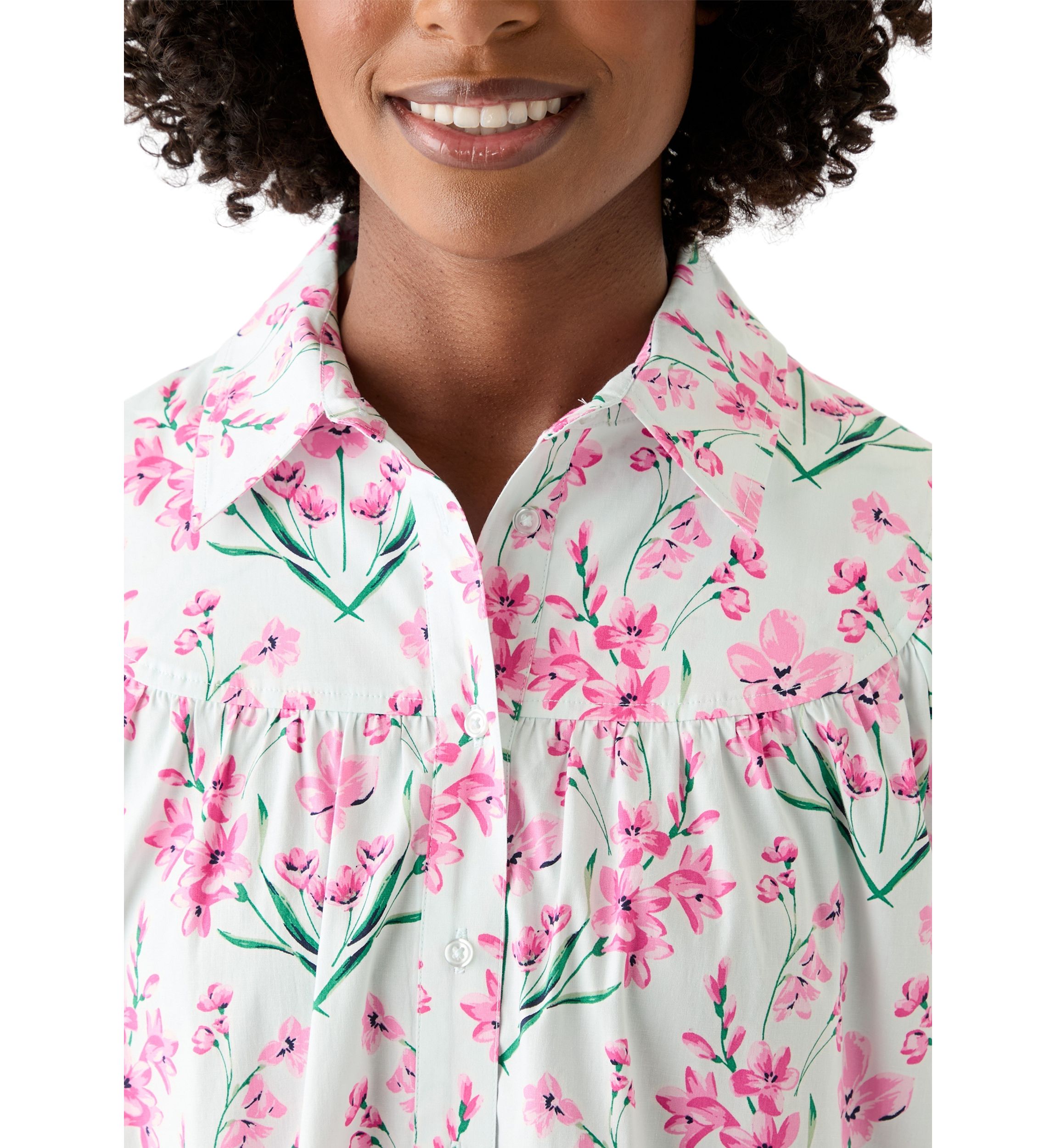 Womens Printed Button Short Dress