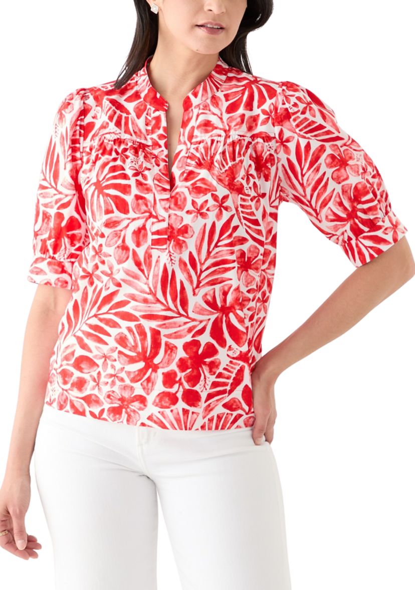 Womens Popover Top with Front Yoke