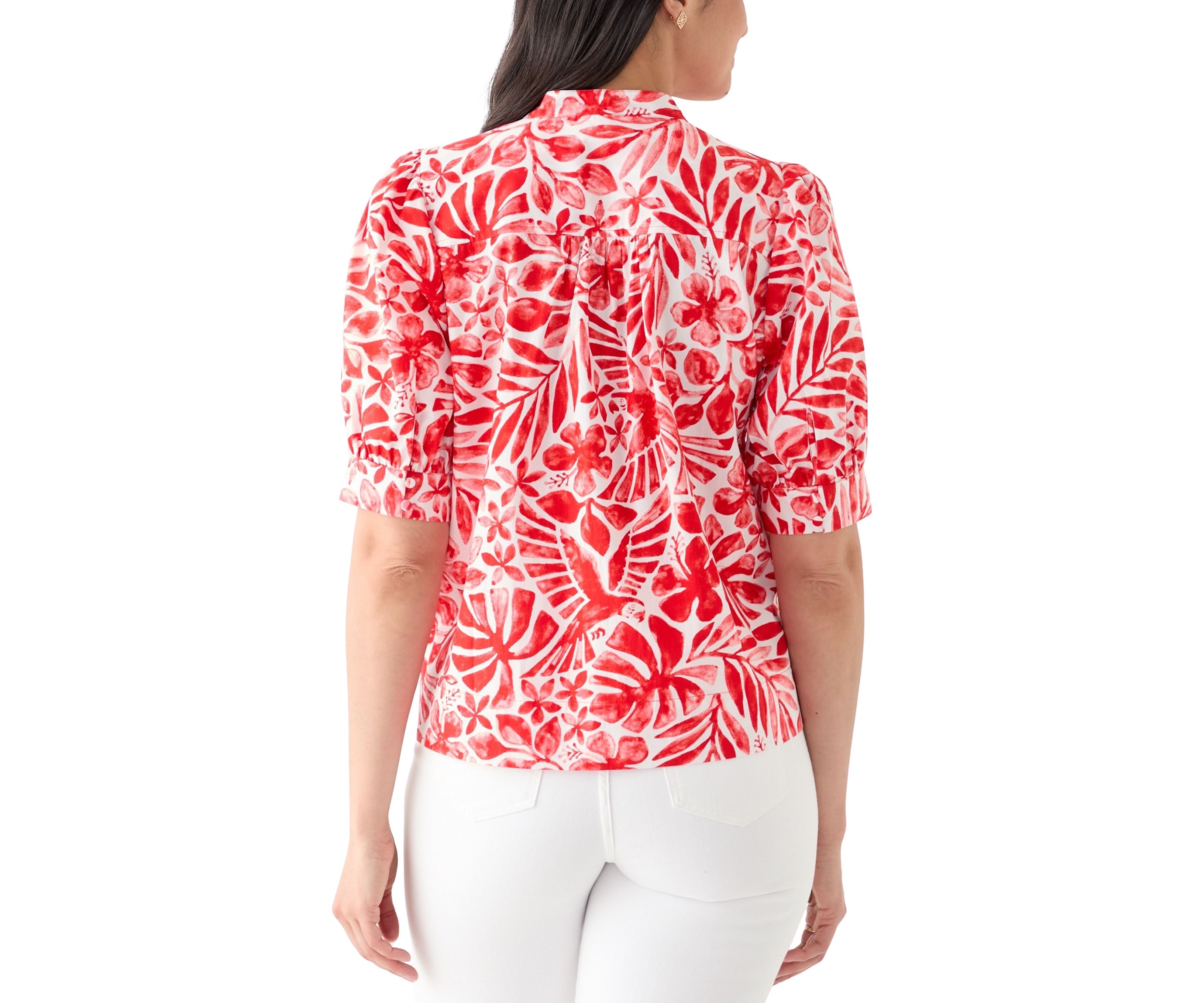 Womens Popover Top with Front Yoke