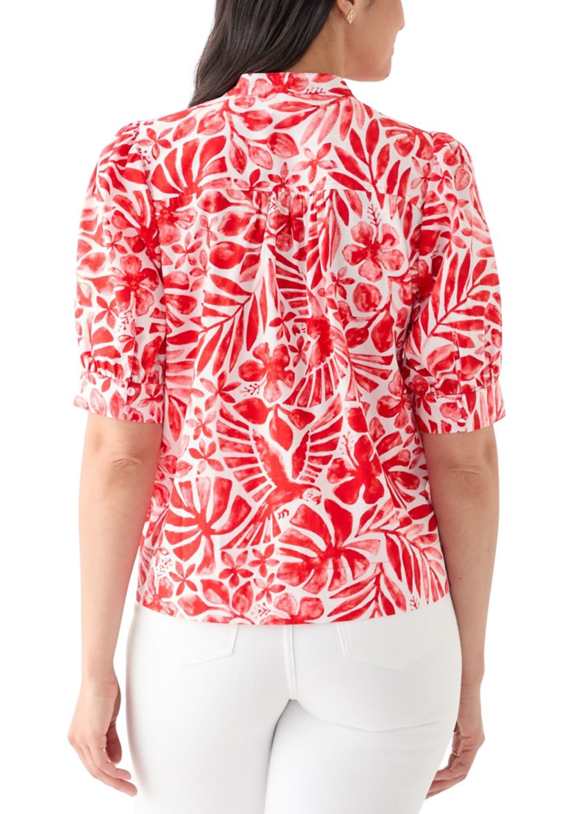 Womens Popover Top with Front Yoke