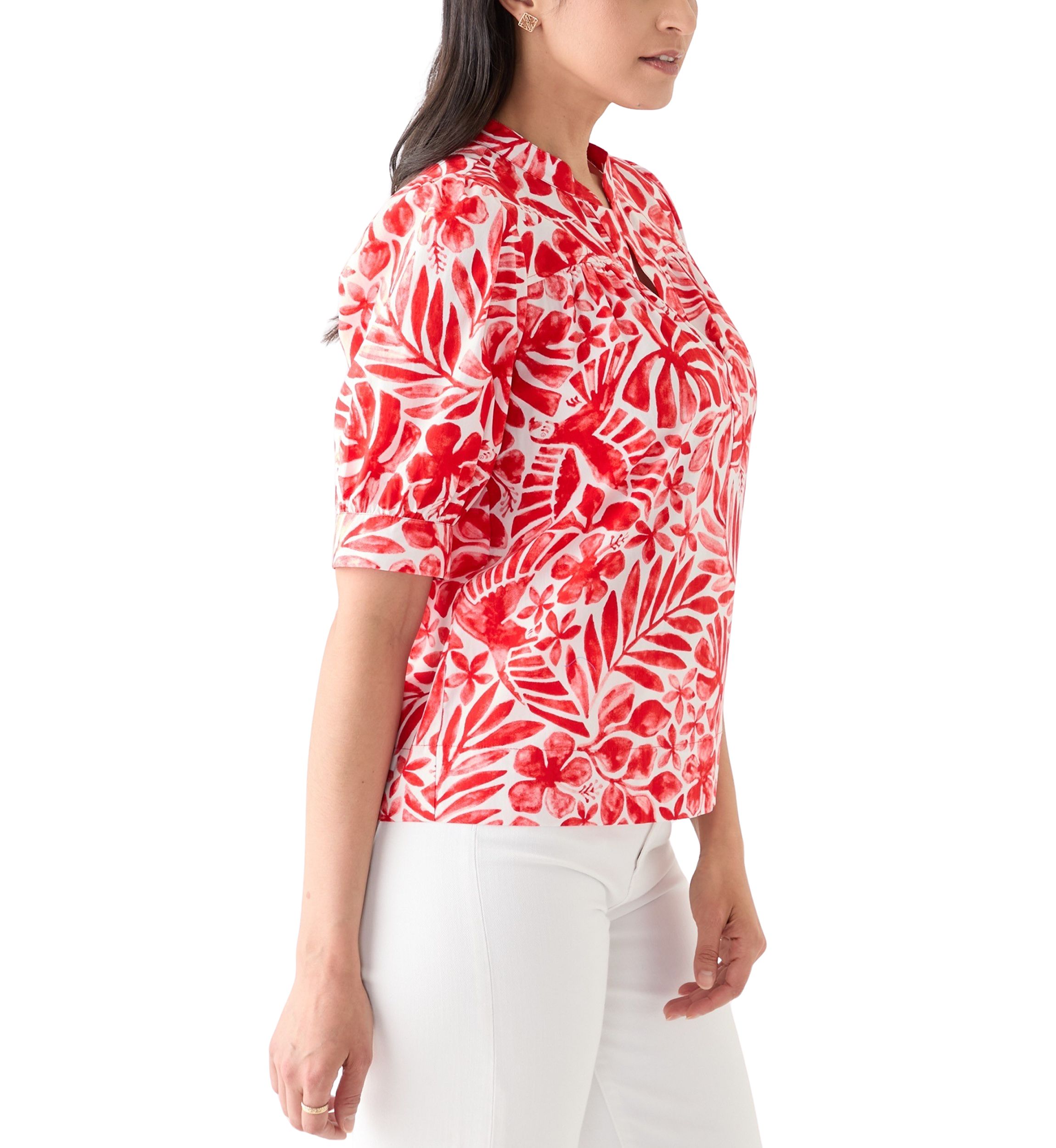 Womens Popover Top with Front Yoke