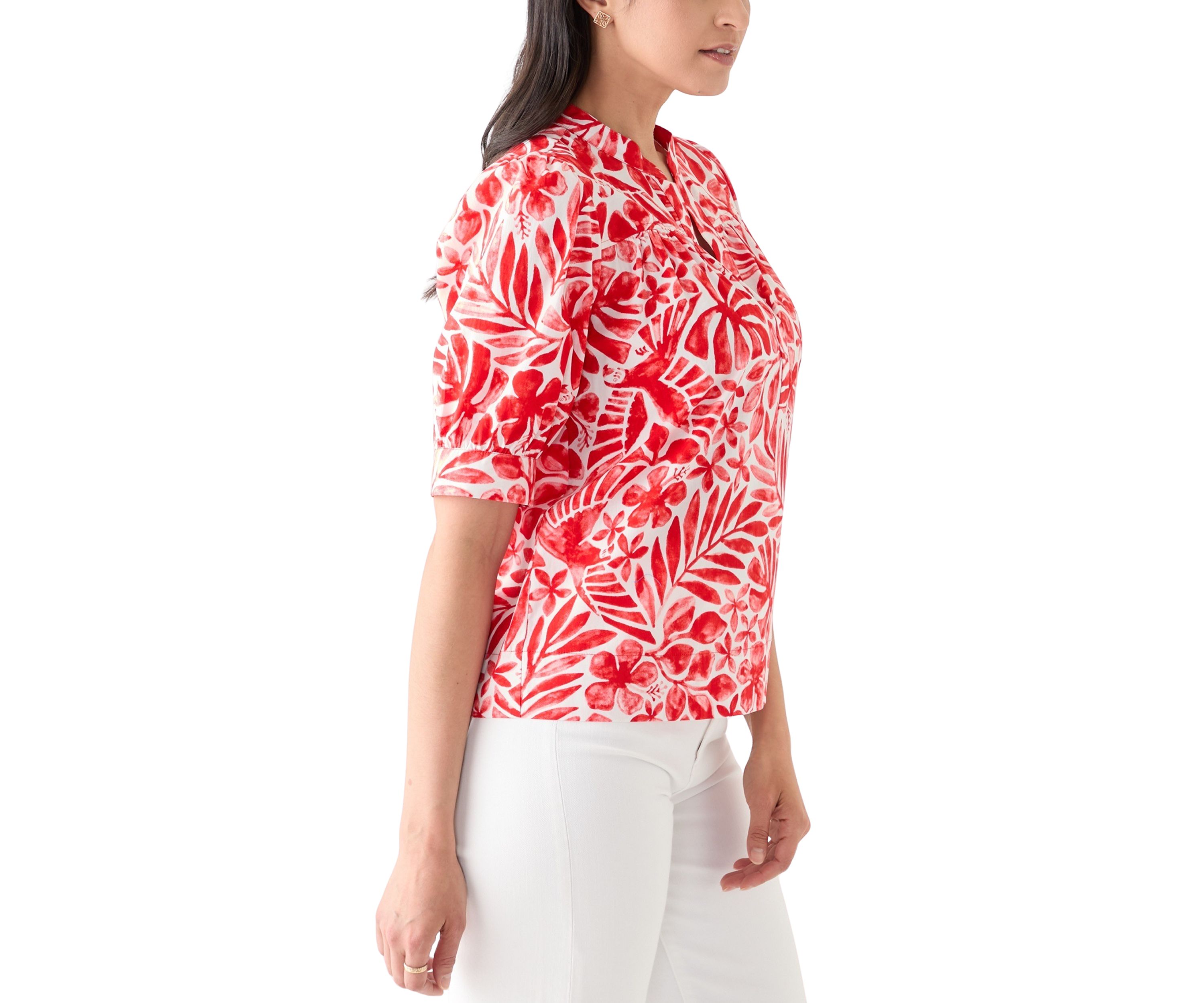 Womens Popover Top with Front Yoke
