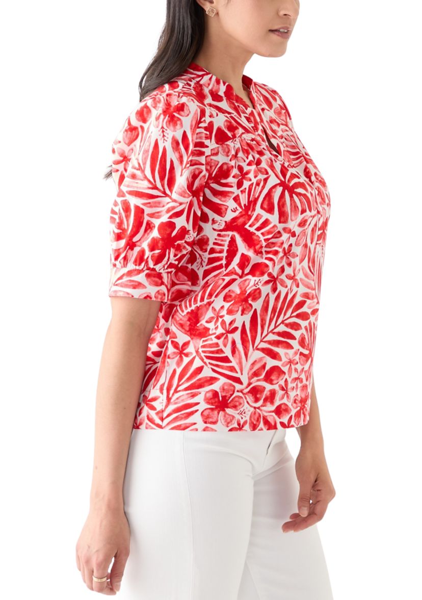Womens Popover Top with Front Yoke