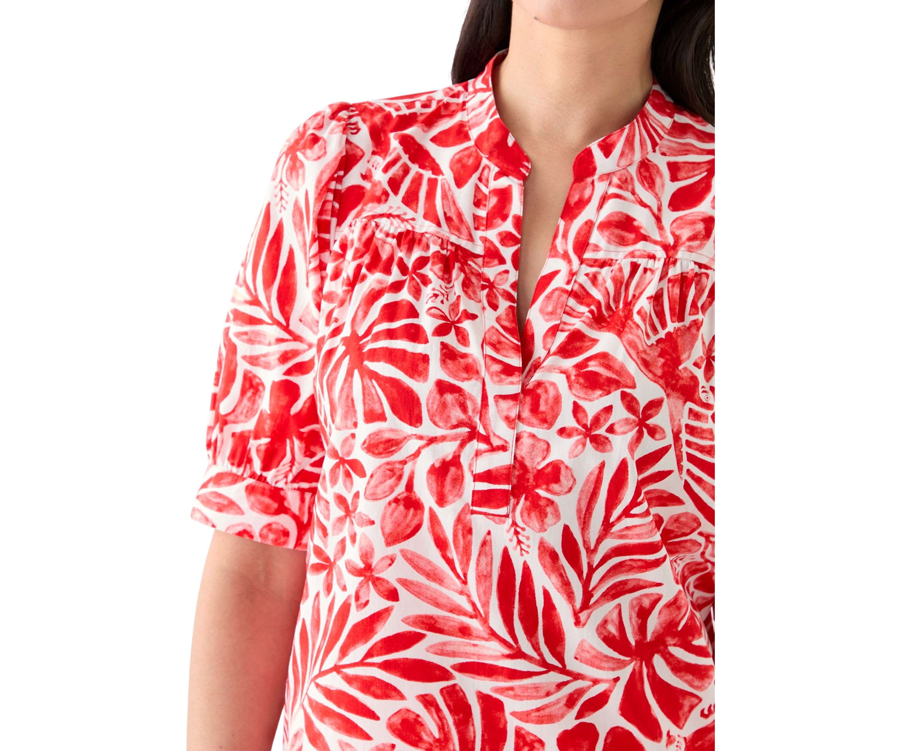 Womens Popover Top with Front Yoke