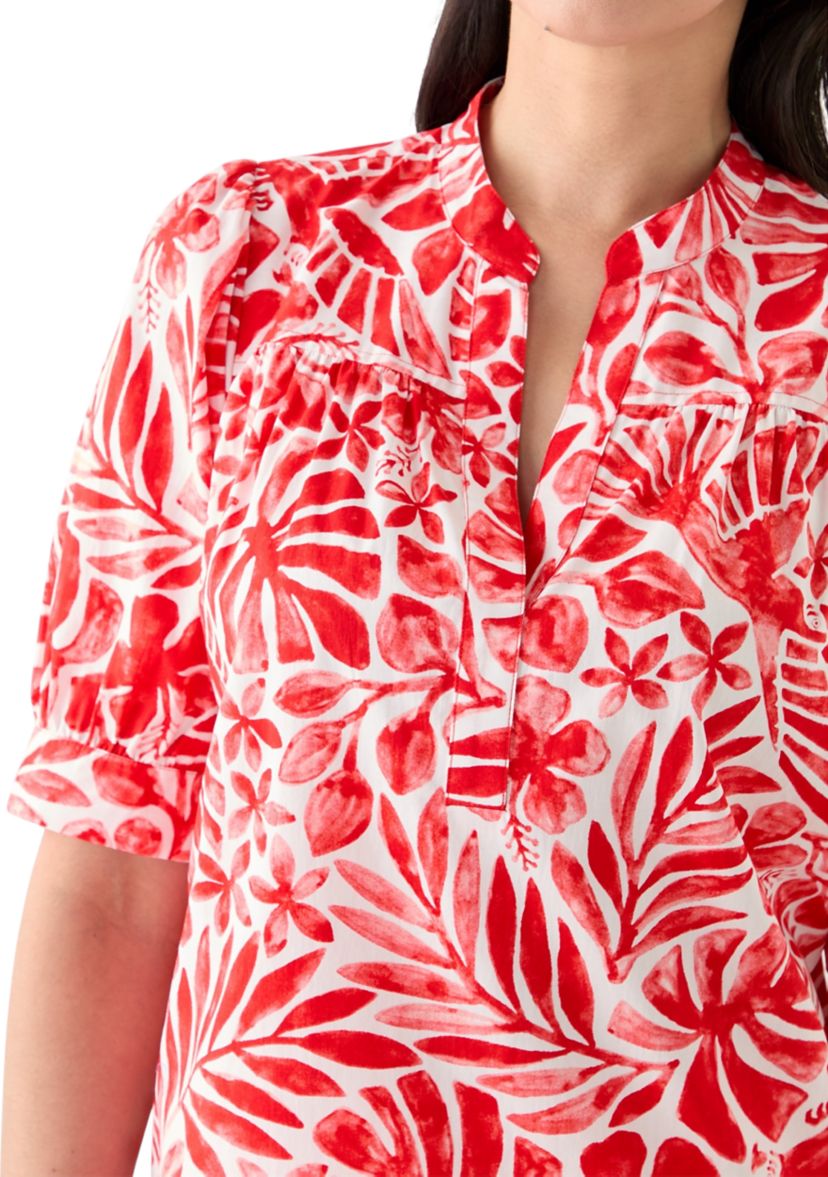 Womens Popover Top with Front Yoke