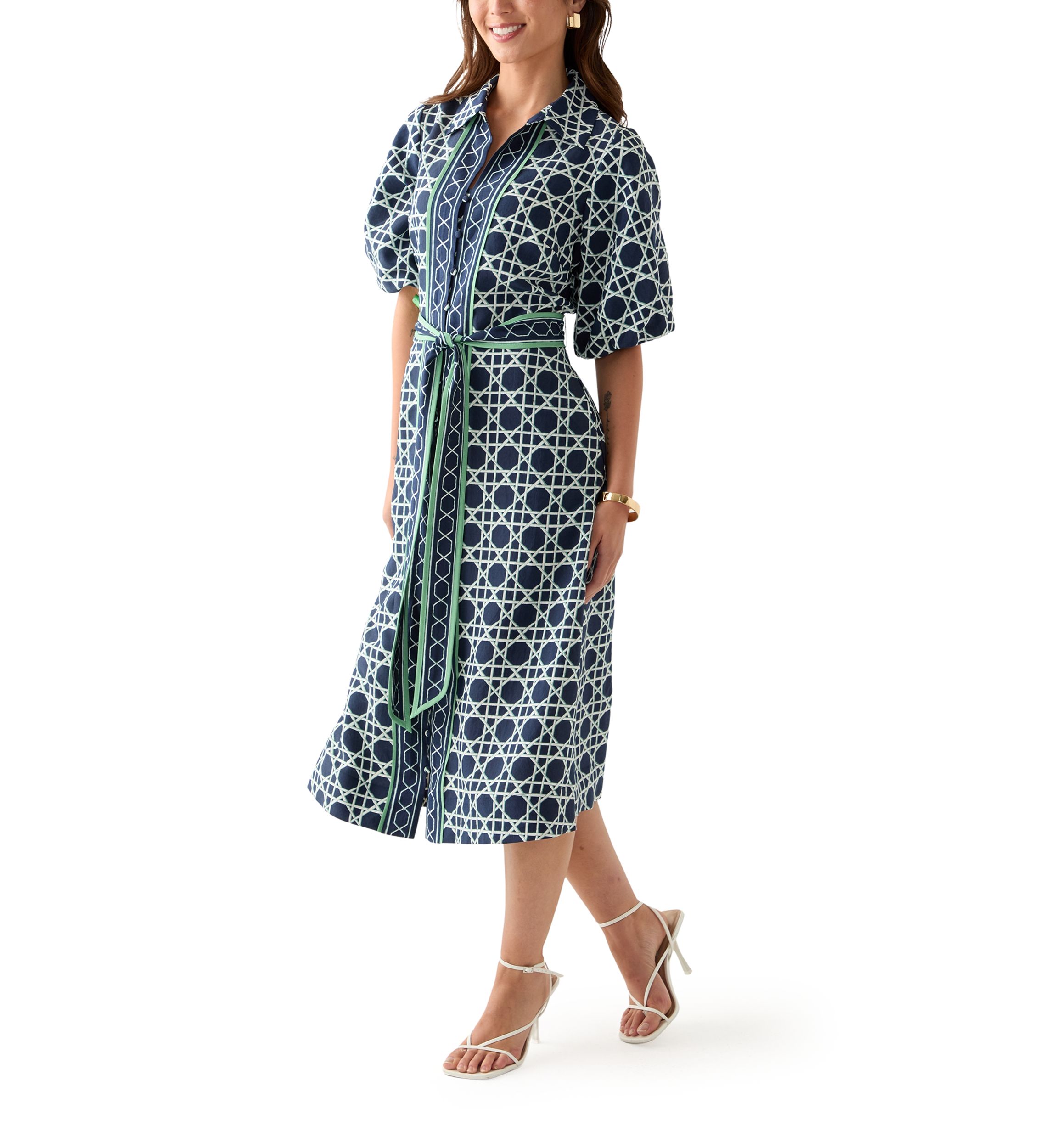 Petite Puff Sleeve Maxi Dress