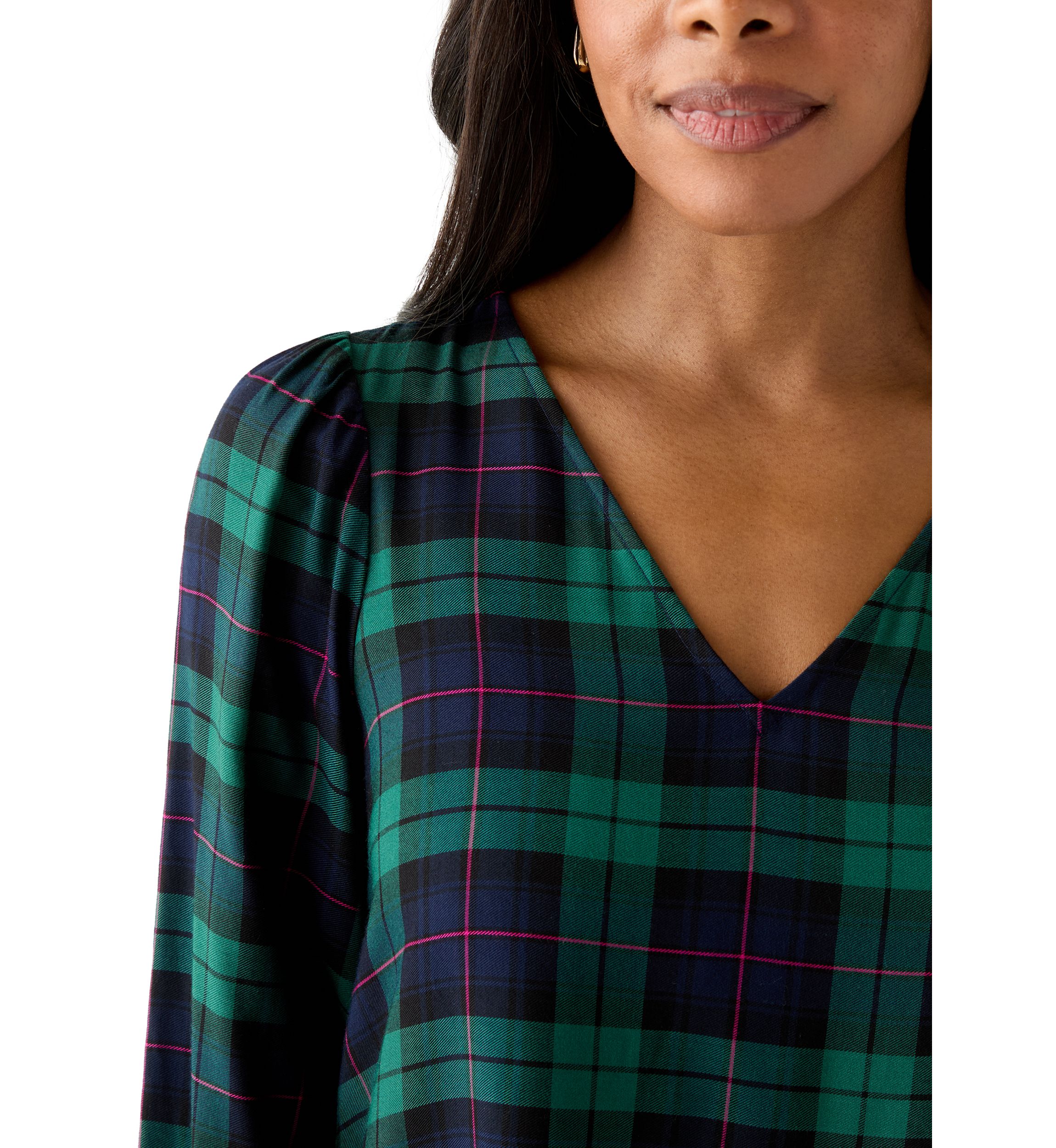 Womens 3/4 Sleeve Woven Print Blouse