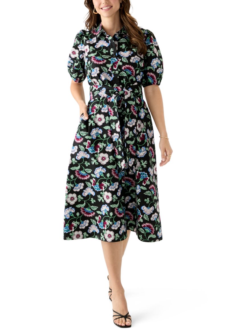 Petite Elbow Sleeve Floral Maxi Dress