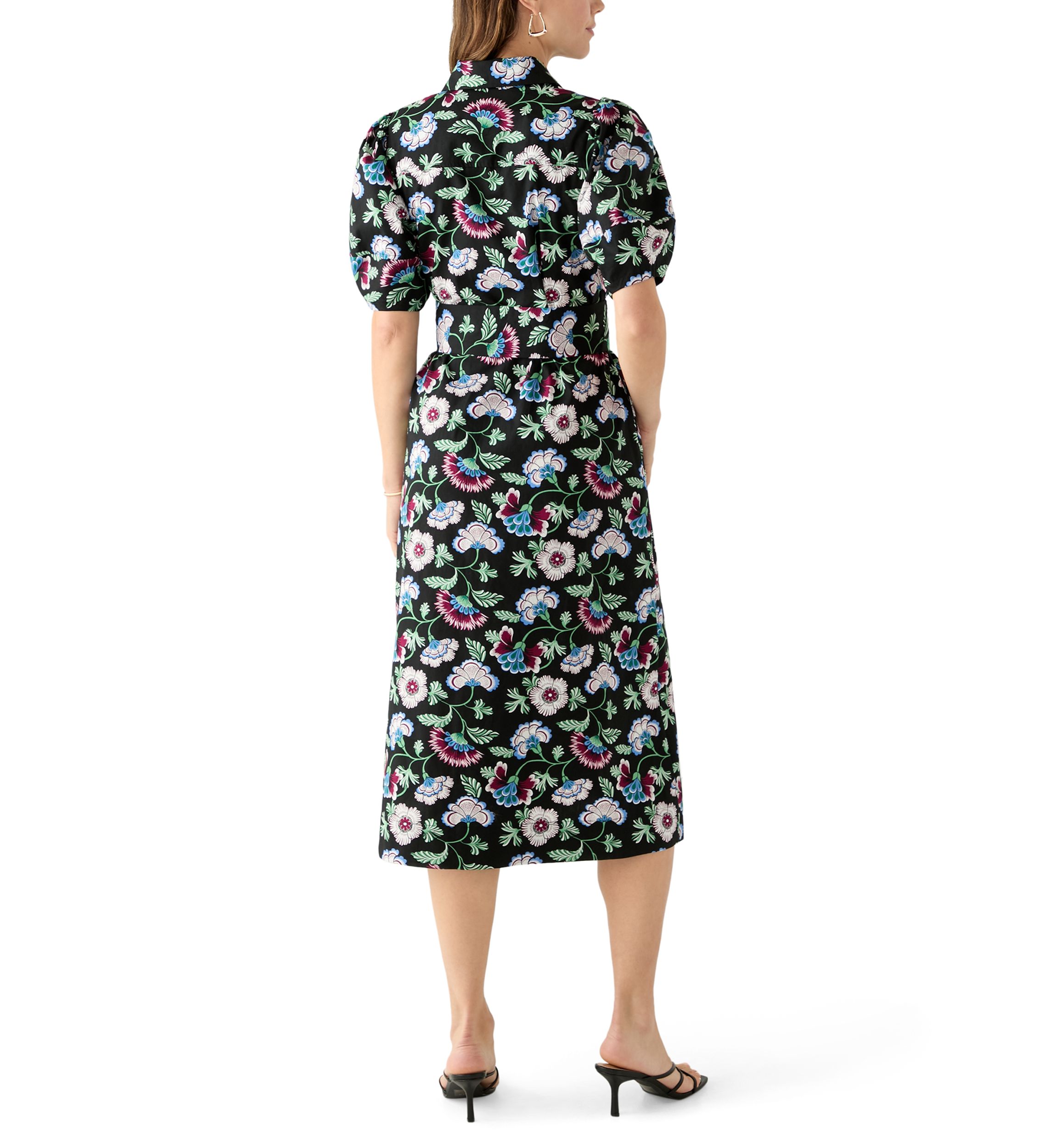Petite Elbow Sleeve Floral Maxi Dress