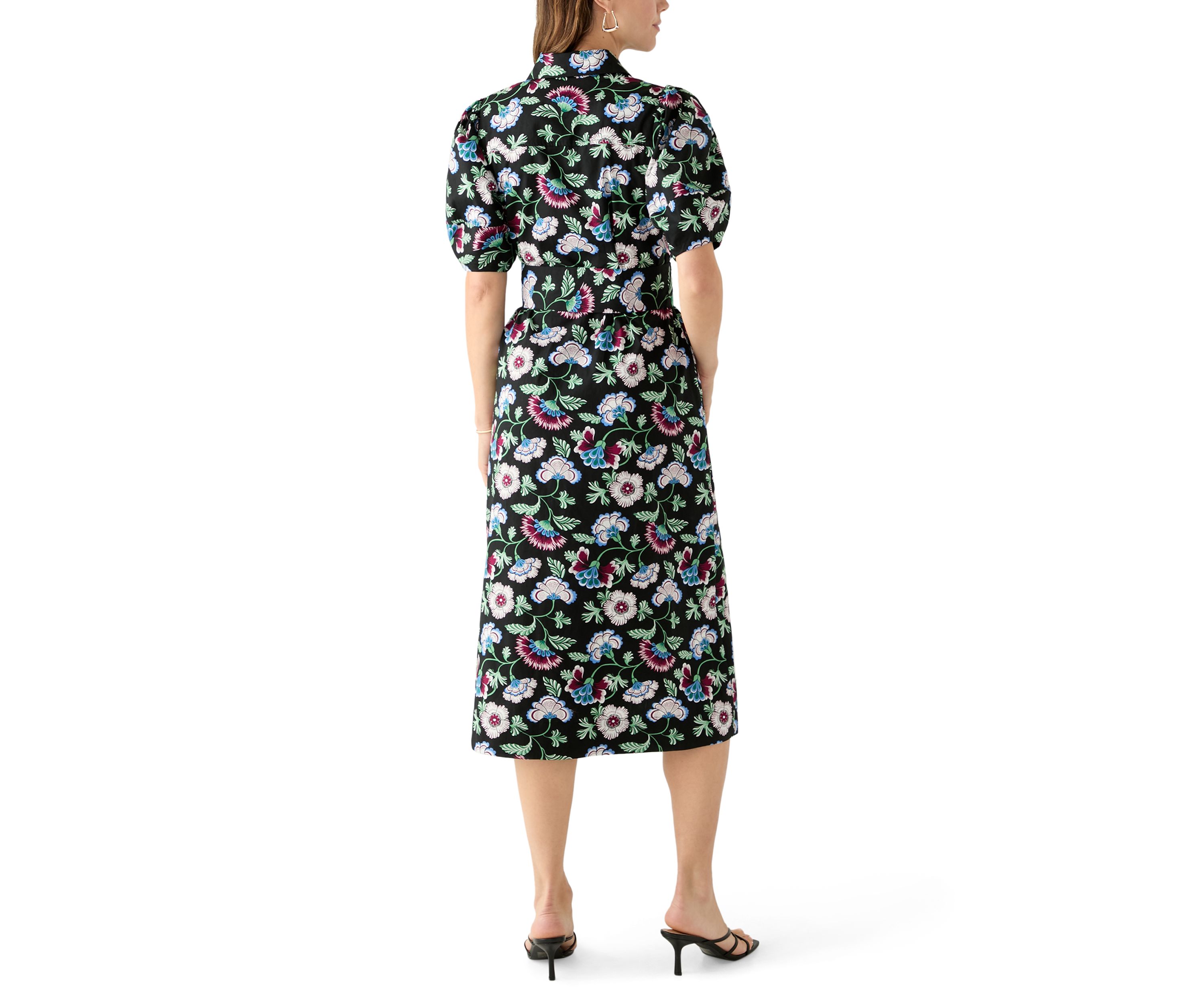 Petite Elbow Sleeve Floral Maxi Dress