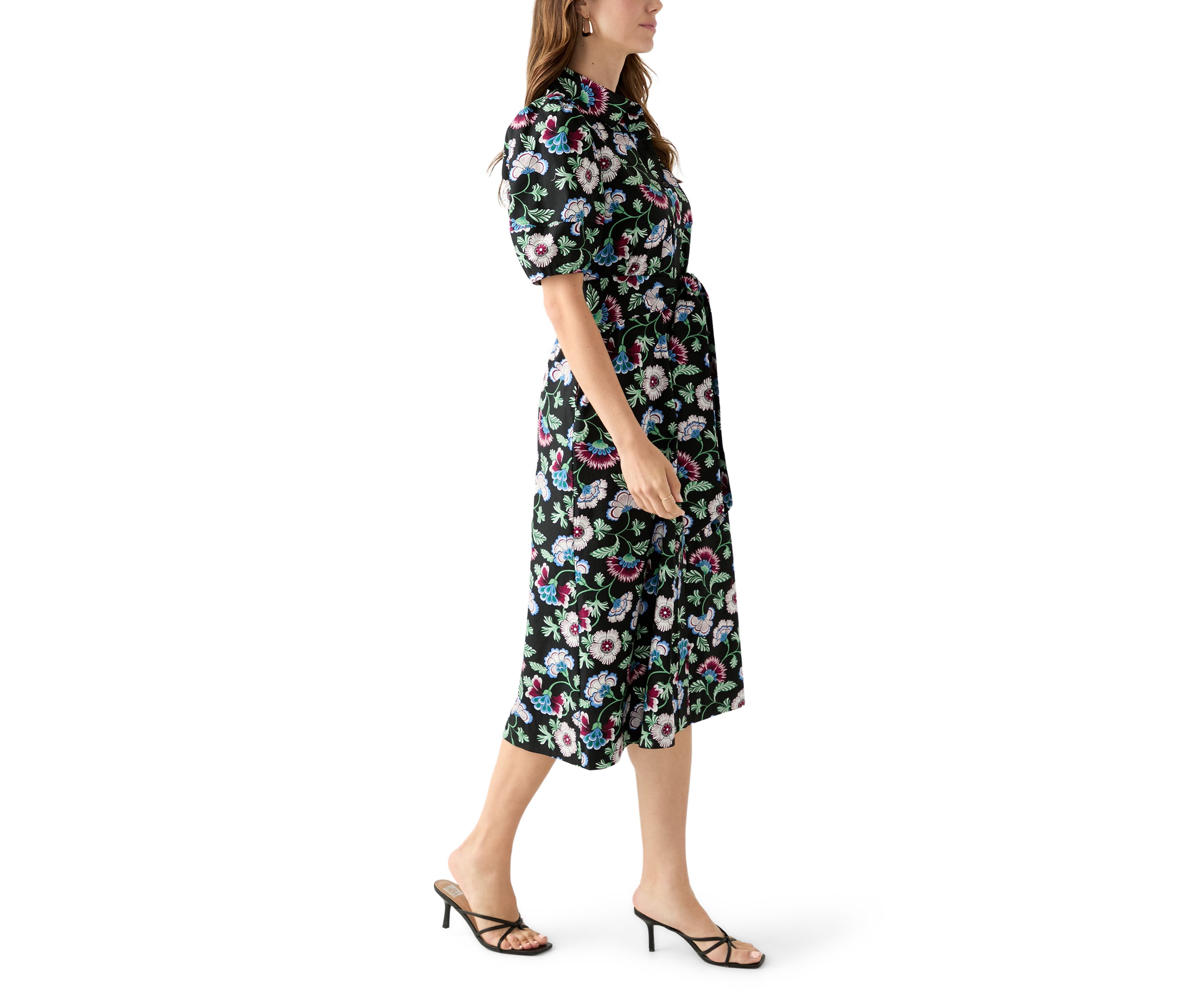 Petite Elbow Sleeve Floral Maxi Dress