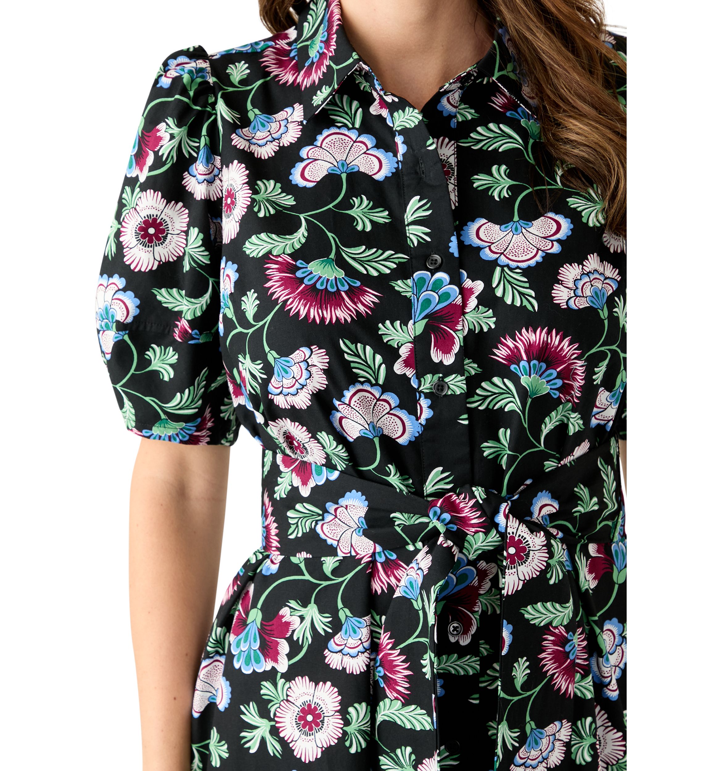Petite Elbow Sleeve Floral Maxi Dress