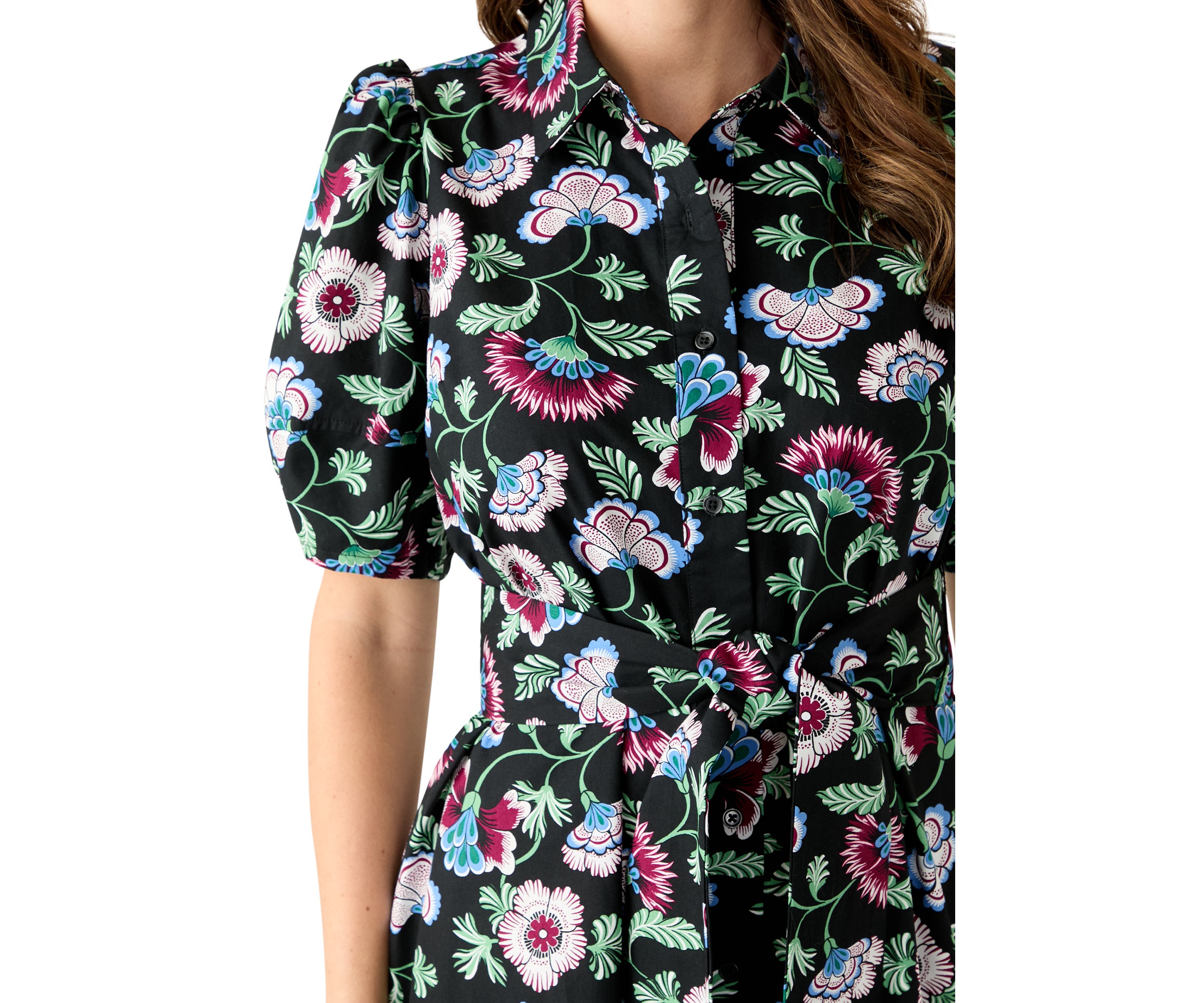 Petite Elbow Sleeve Floral Maxi Dress