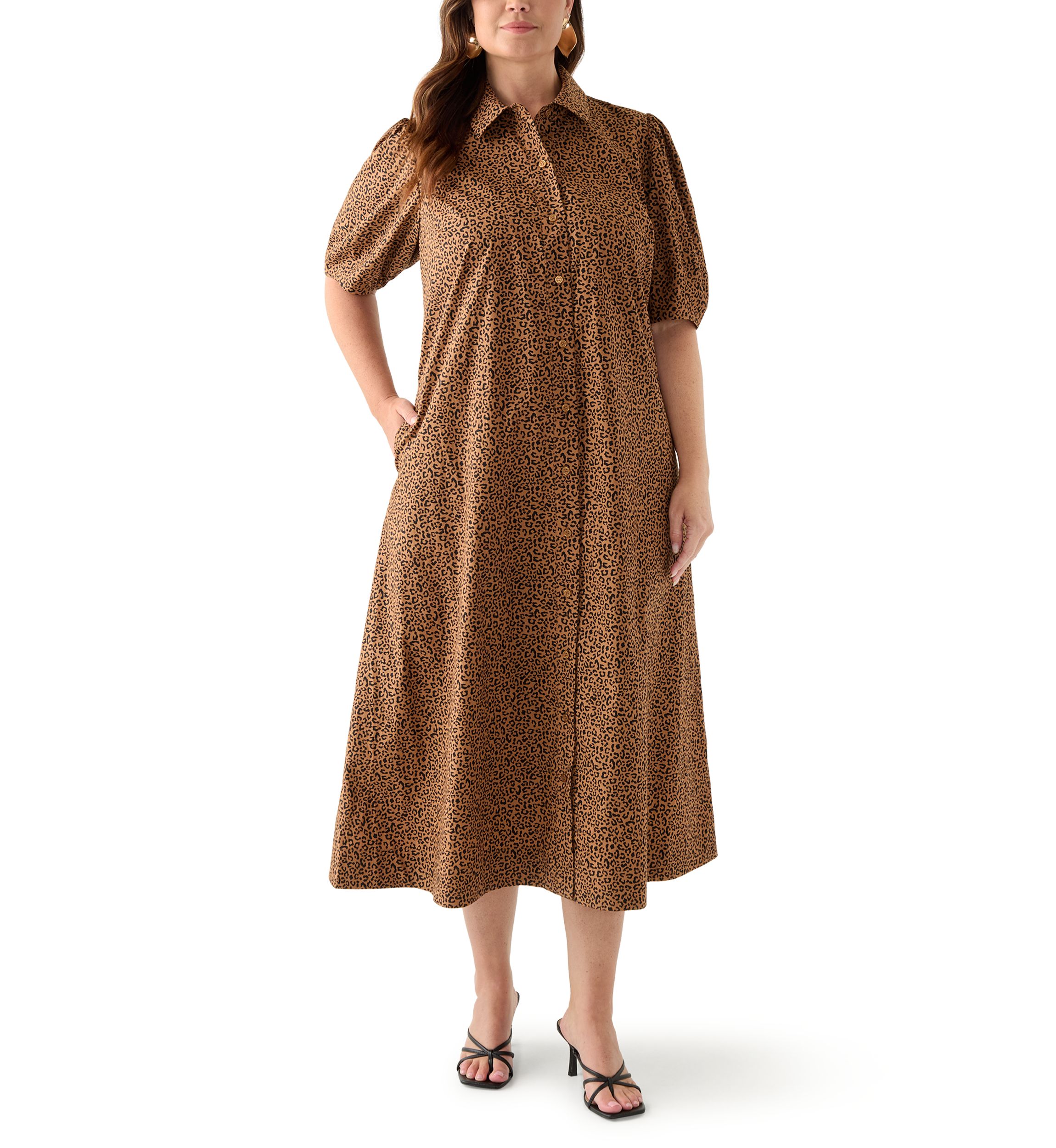 Plus Size Elbow Sleeve Maxi Dress