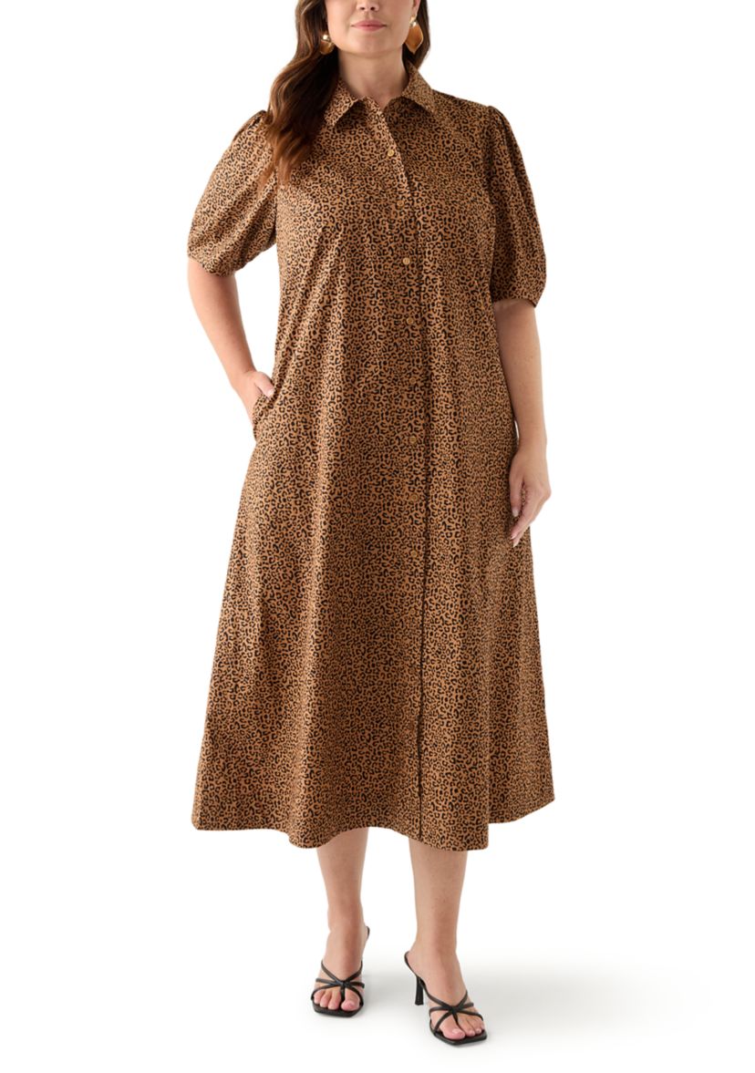 Plus Size Elbow Sleeve Maxi Dress