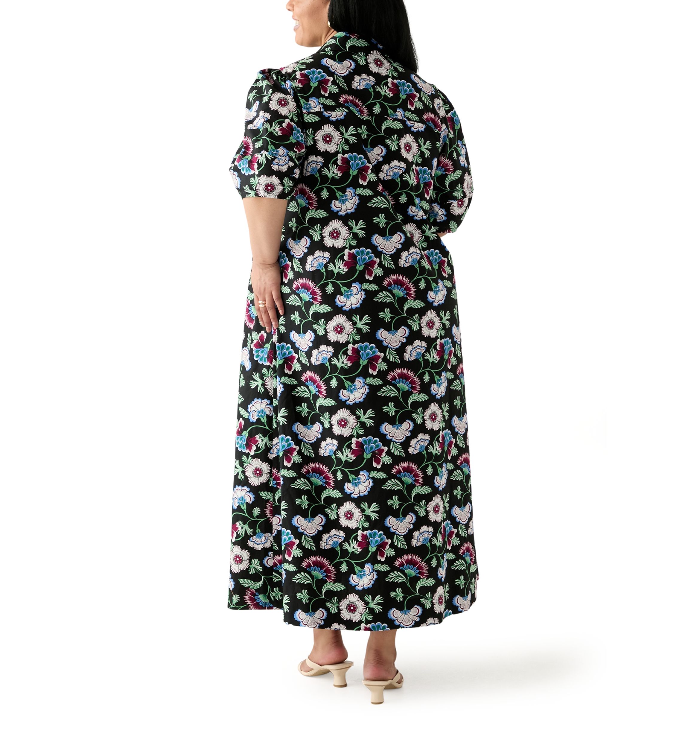 Plus Size Elbow Sleeve Maxi Dress