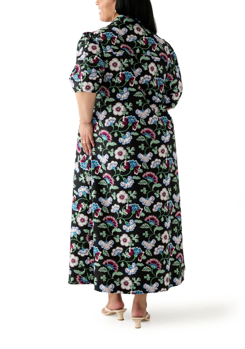 Plus Size Elbow Sleeve Maxi Dress