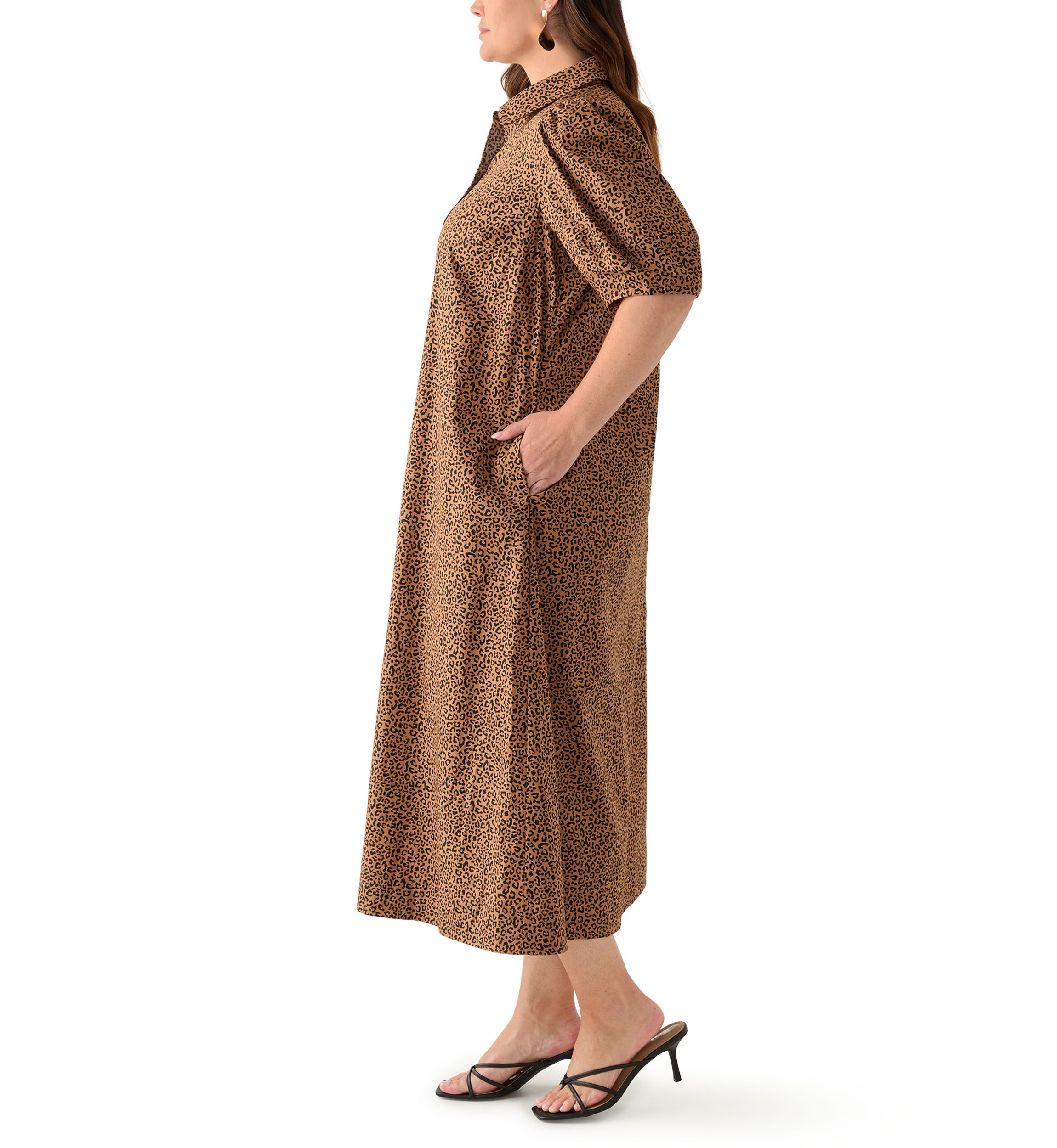 Plus Size Elbow Sleeve Maxi Dress