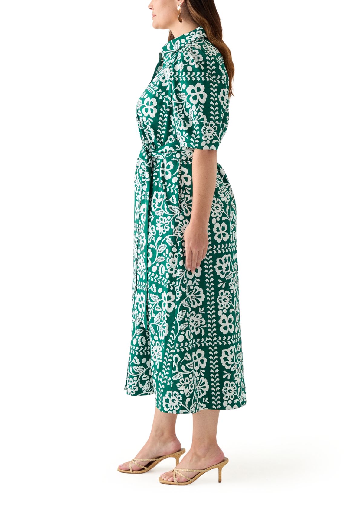 Plus Size Elbow Sleeve Maxi Dress