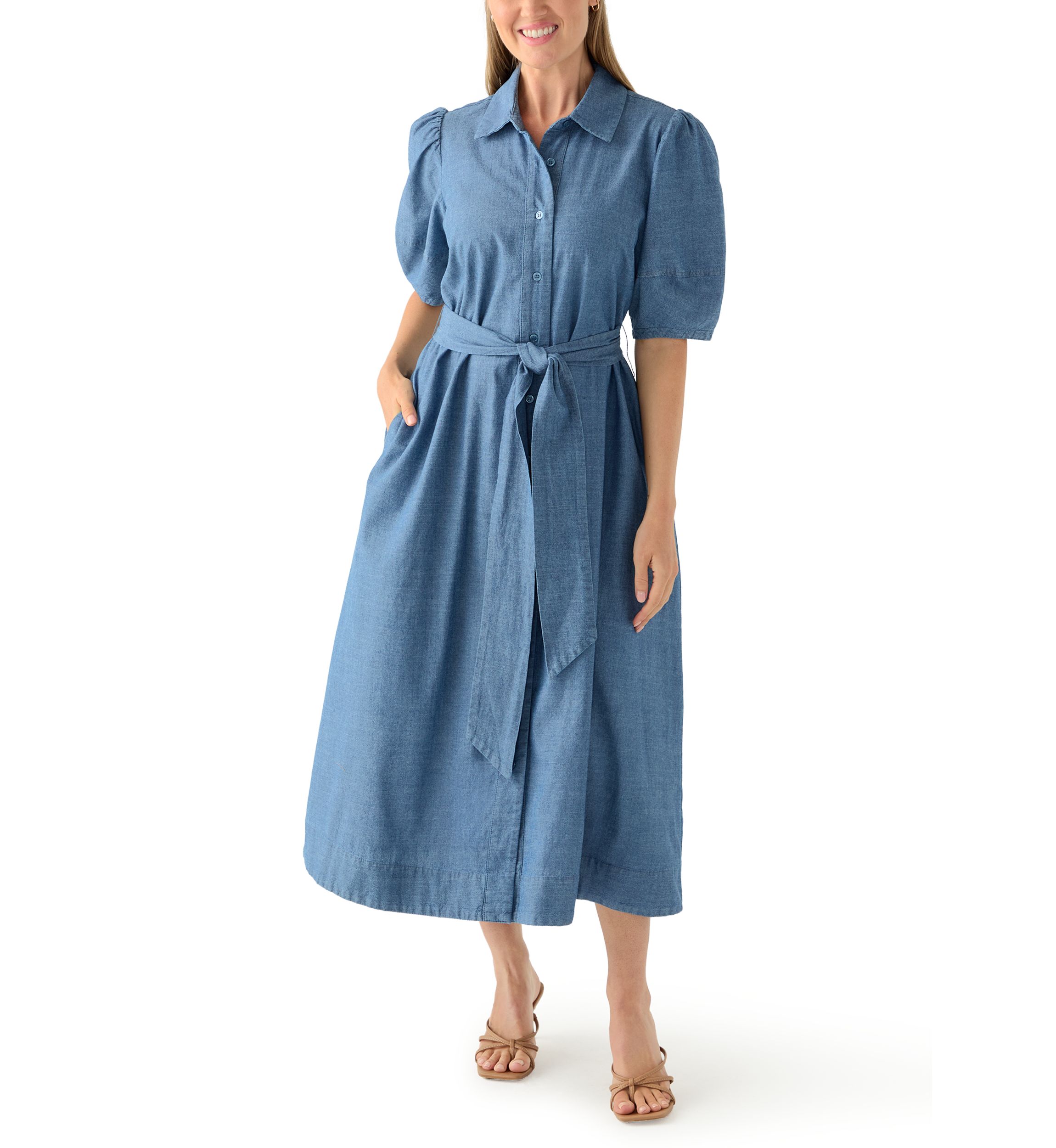 Petite Puff Sleeve Maxi Dress
