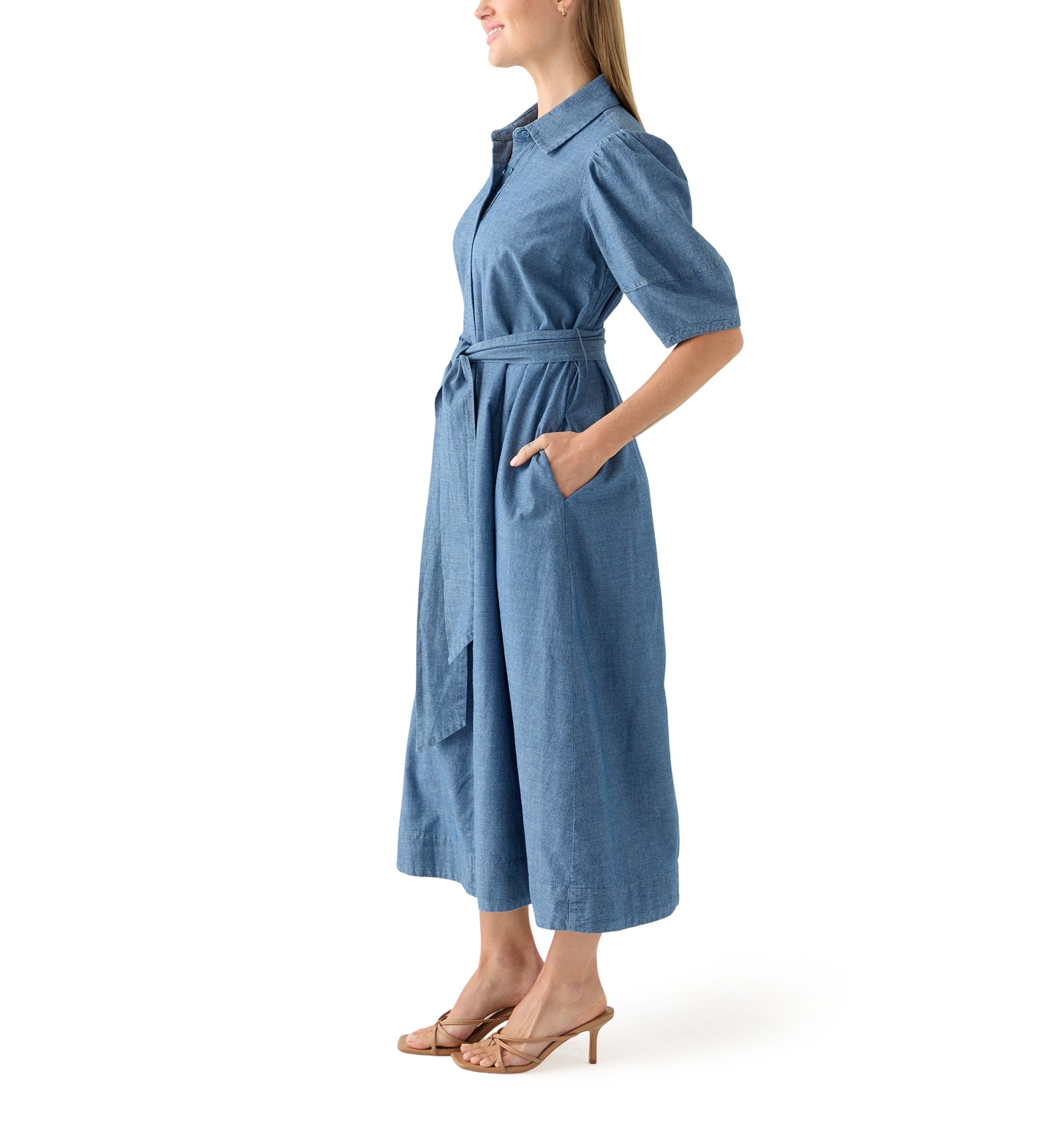 Petite Puff Sleeve Maxi Dress