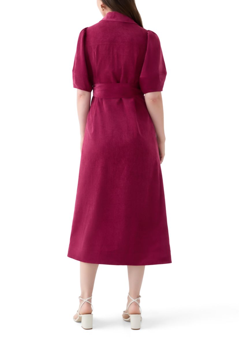 Womens Elbow Sleeve Corduroy Maxi Dress