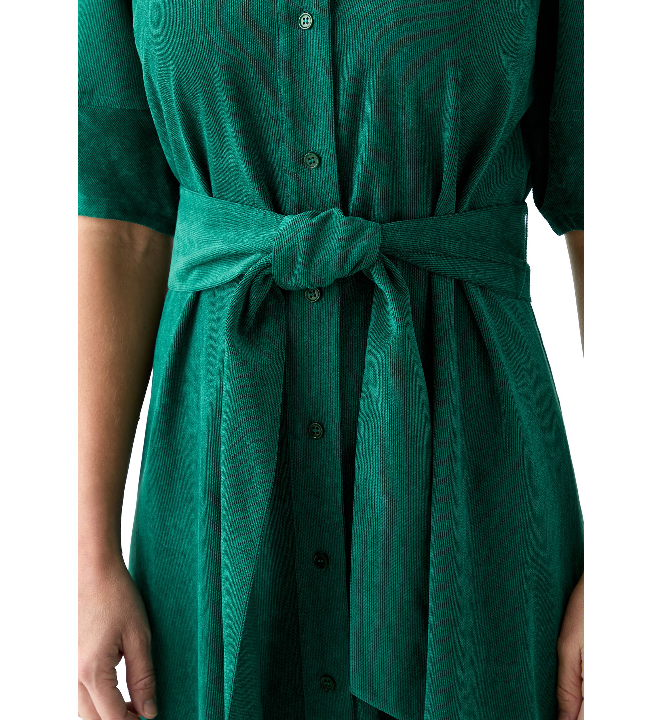 Womens Elbow Sleeve Corduroy Maxi Dress