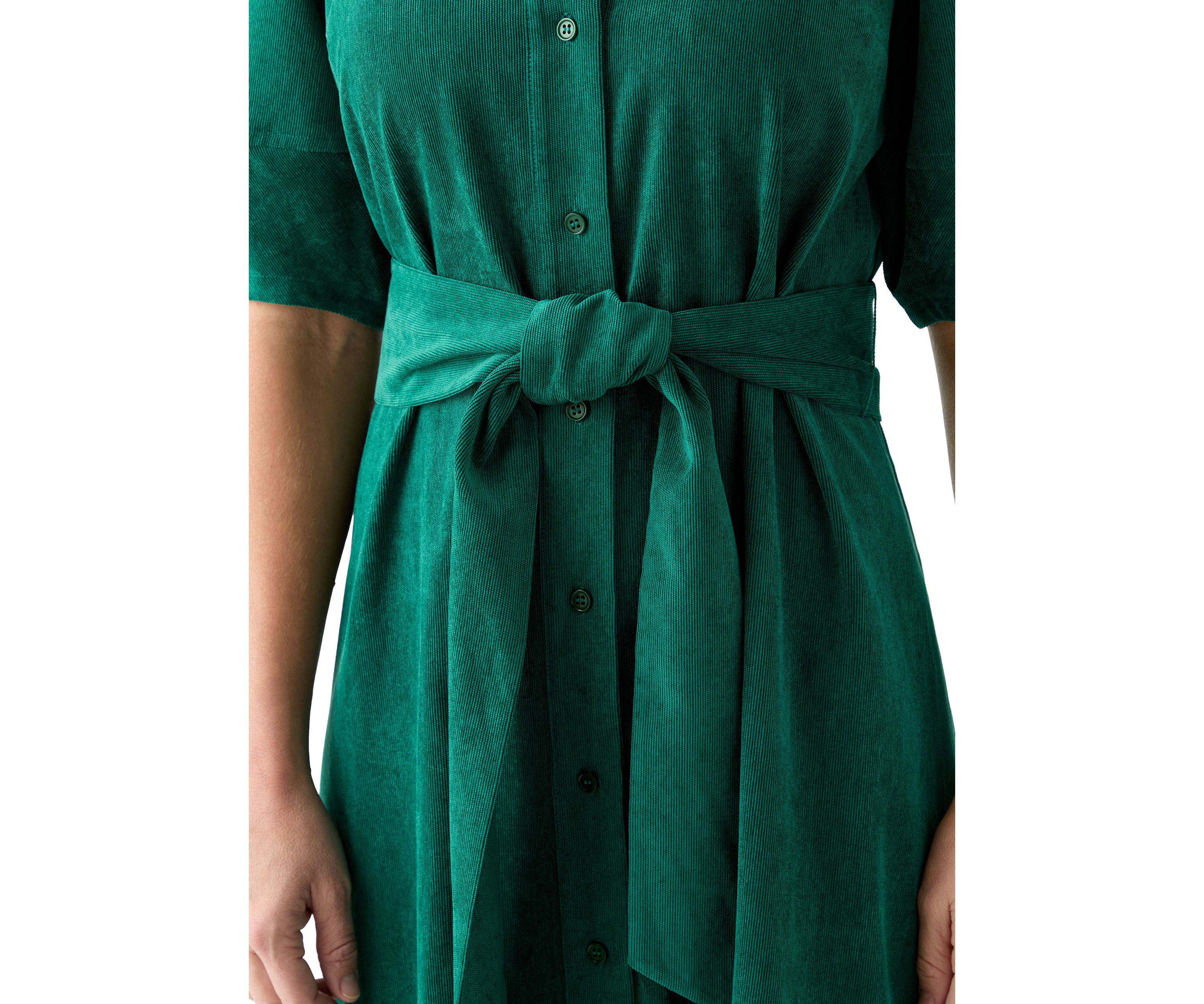 Womens Elbow Sleeve Corduroy Maxi Dress