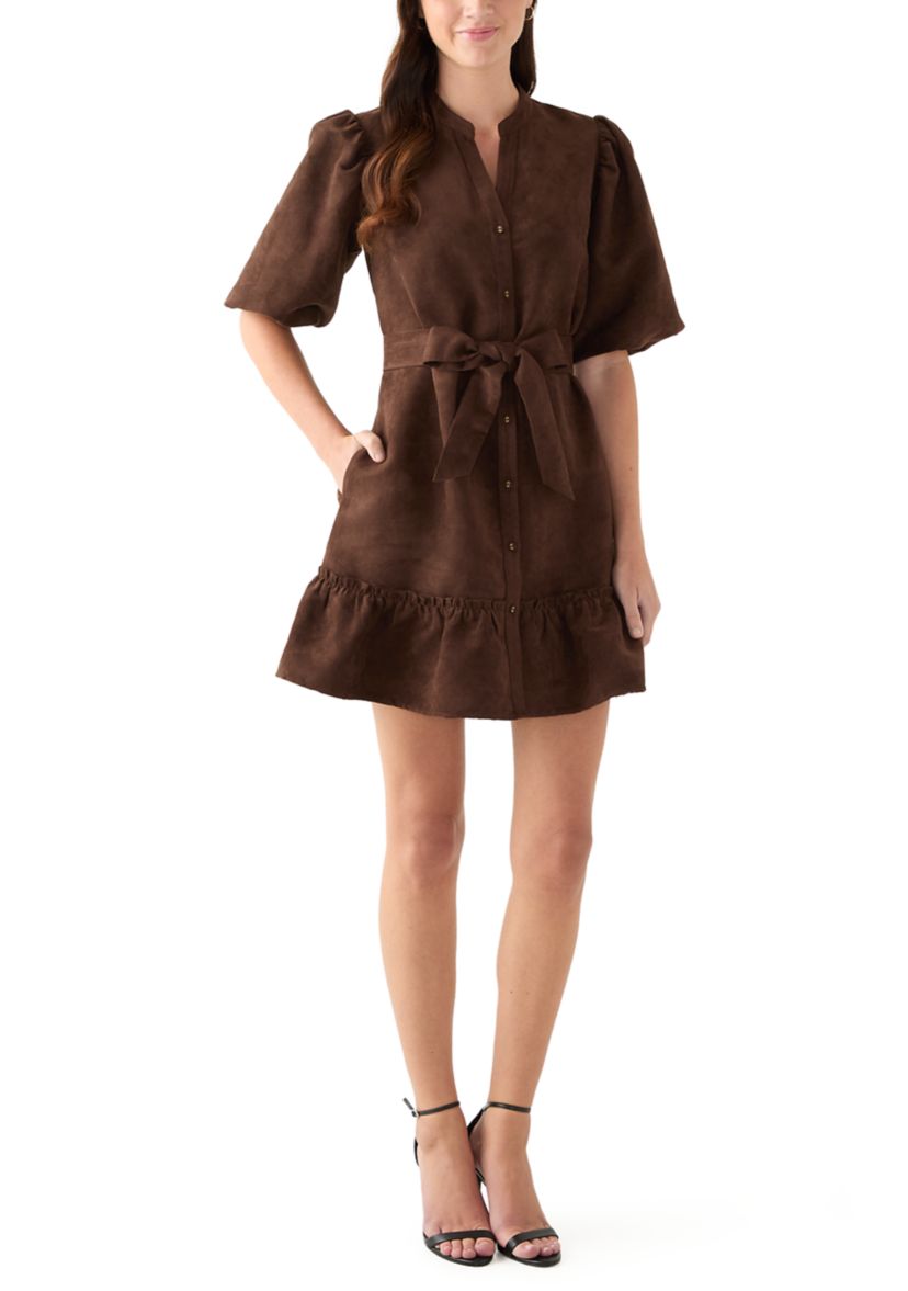 Womens Suede Shift Dress