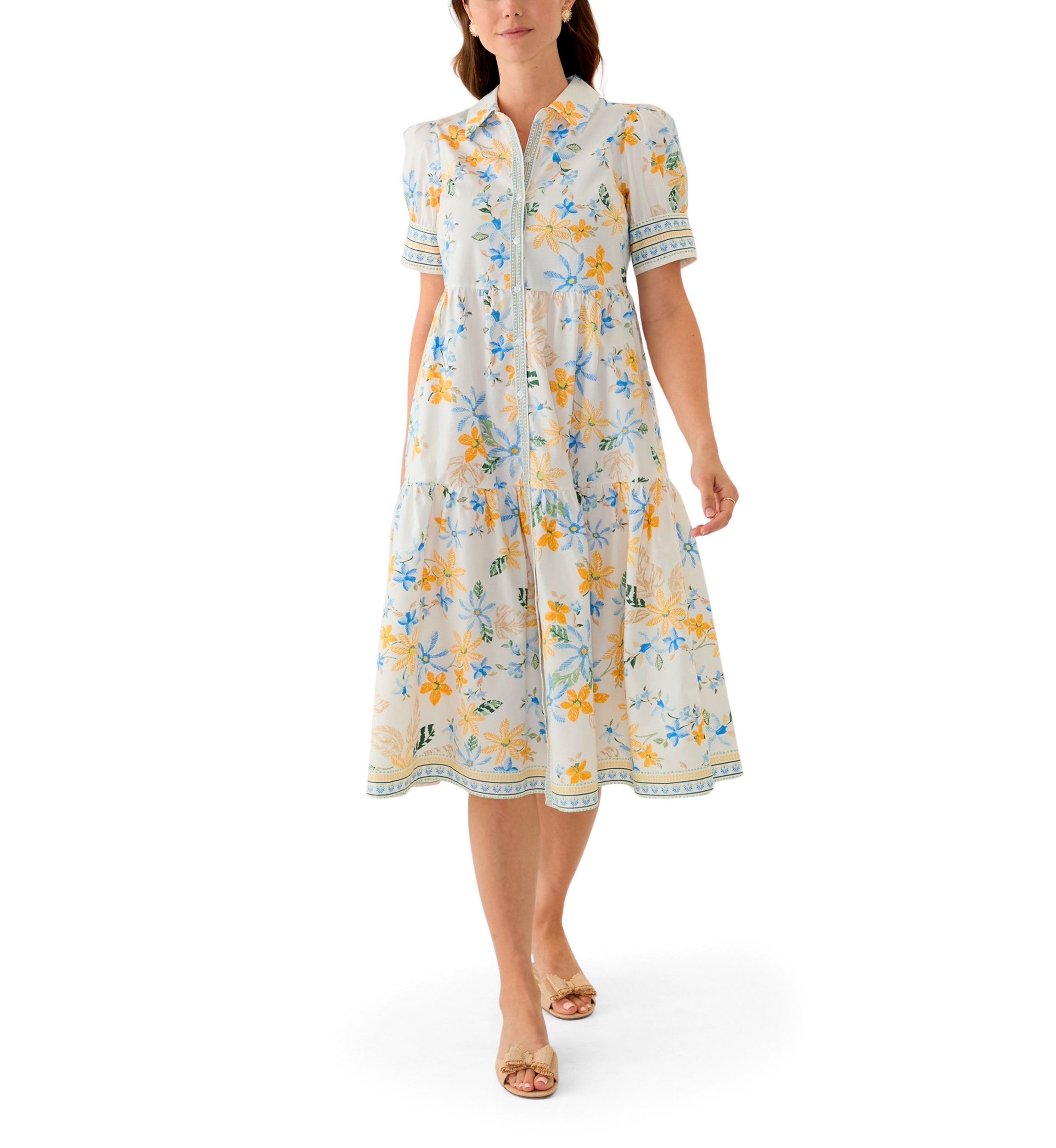 Womens Short Sleeve Printed Shirtdress