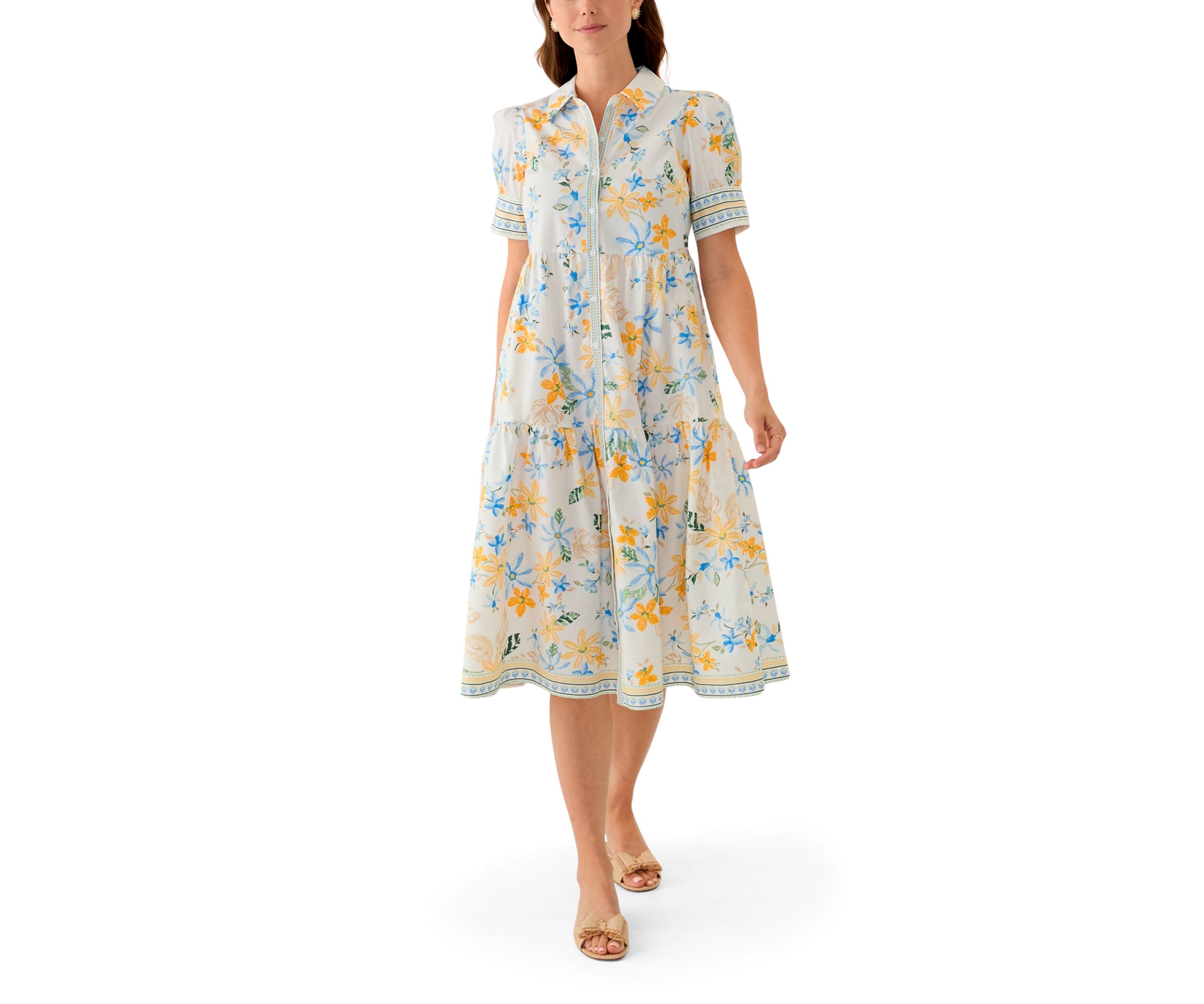 Womens Short Sleeve Printed Shirtdress