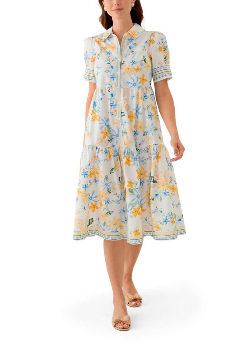 Womens Short Sleeve Printed Shirtdress