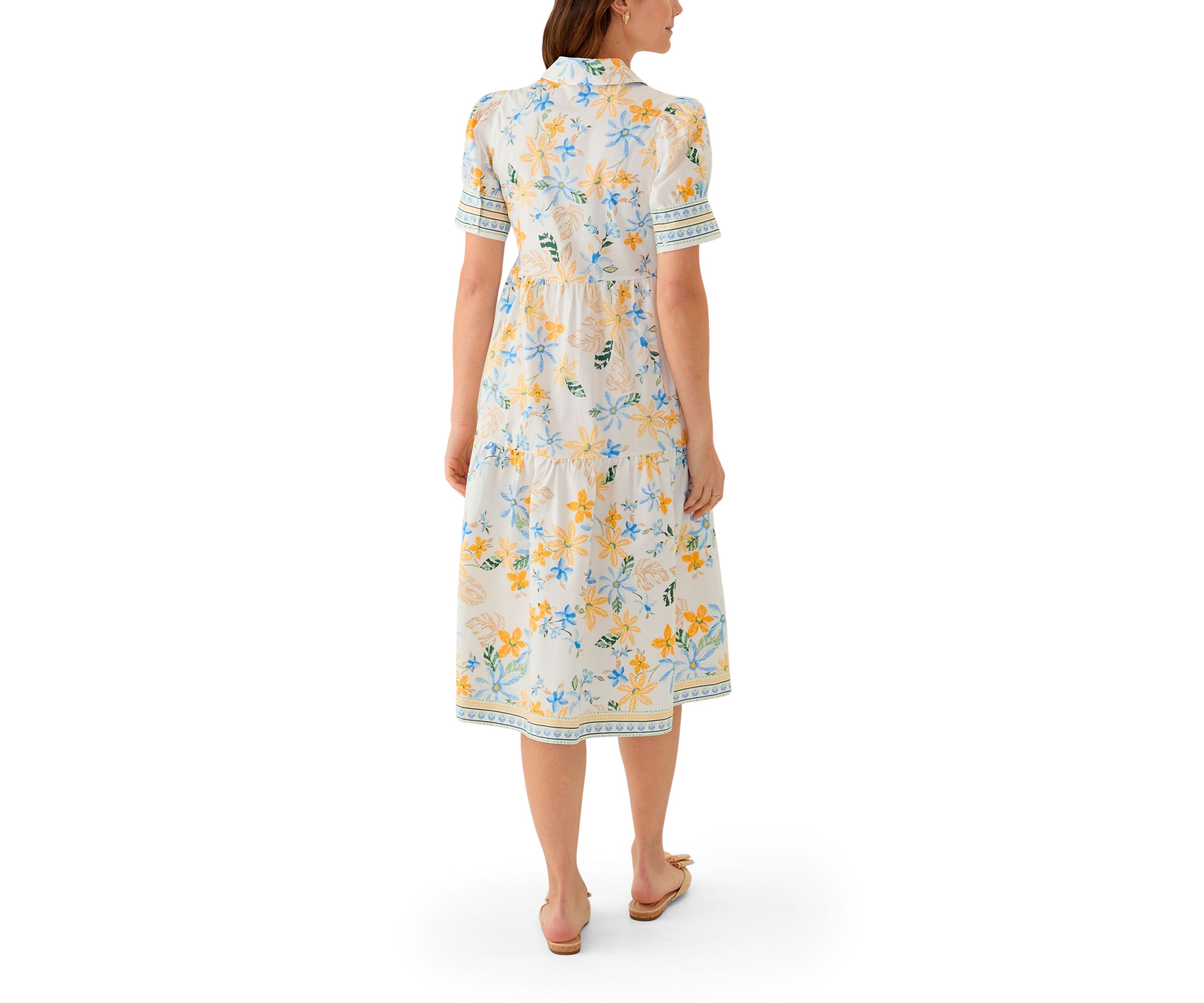 Womens Short Sleeve Printed Shirtdress