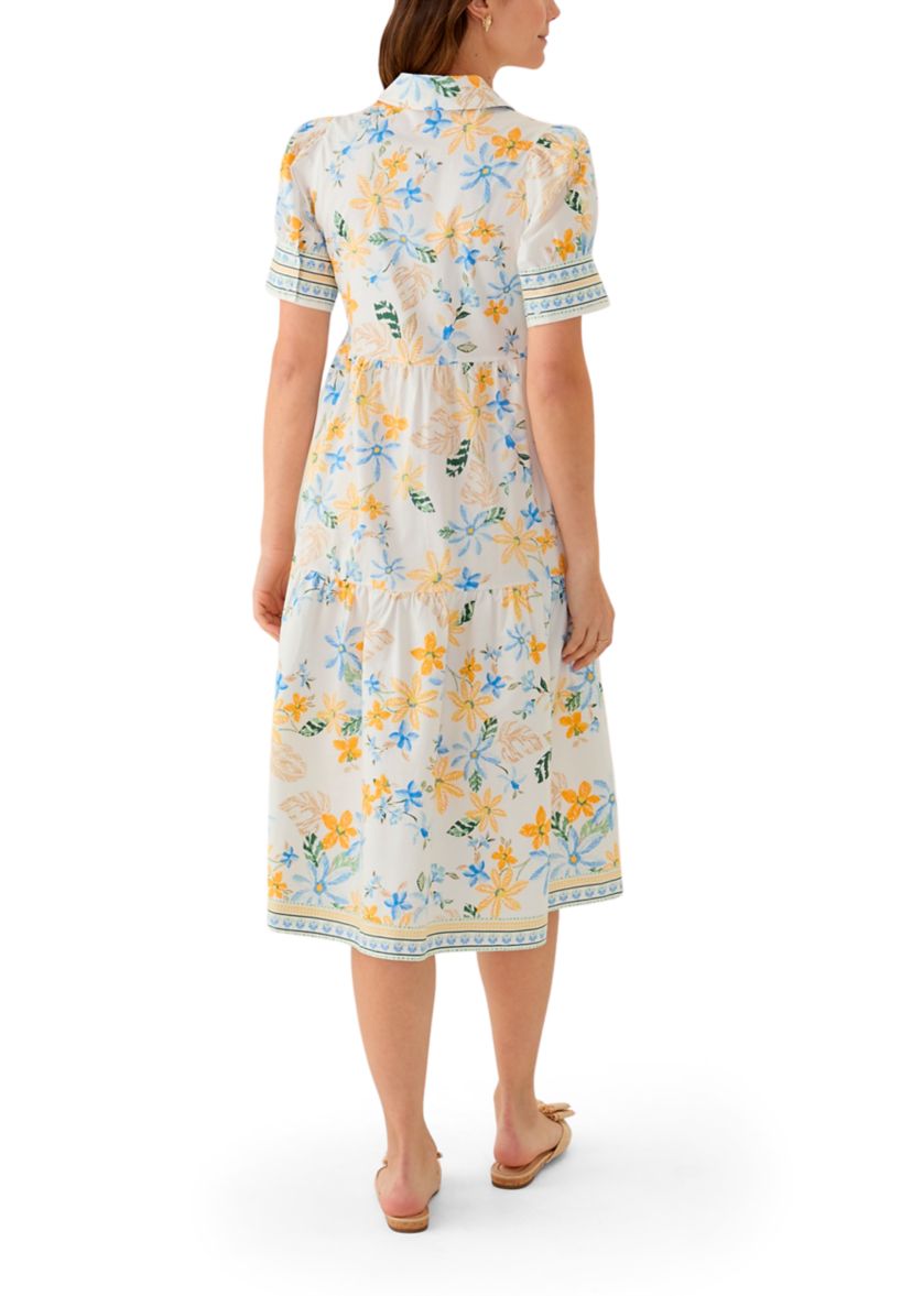 Womens Short Sleeve Printed Shirtdress