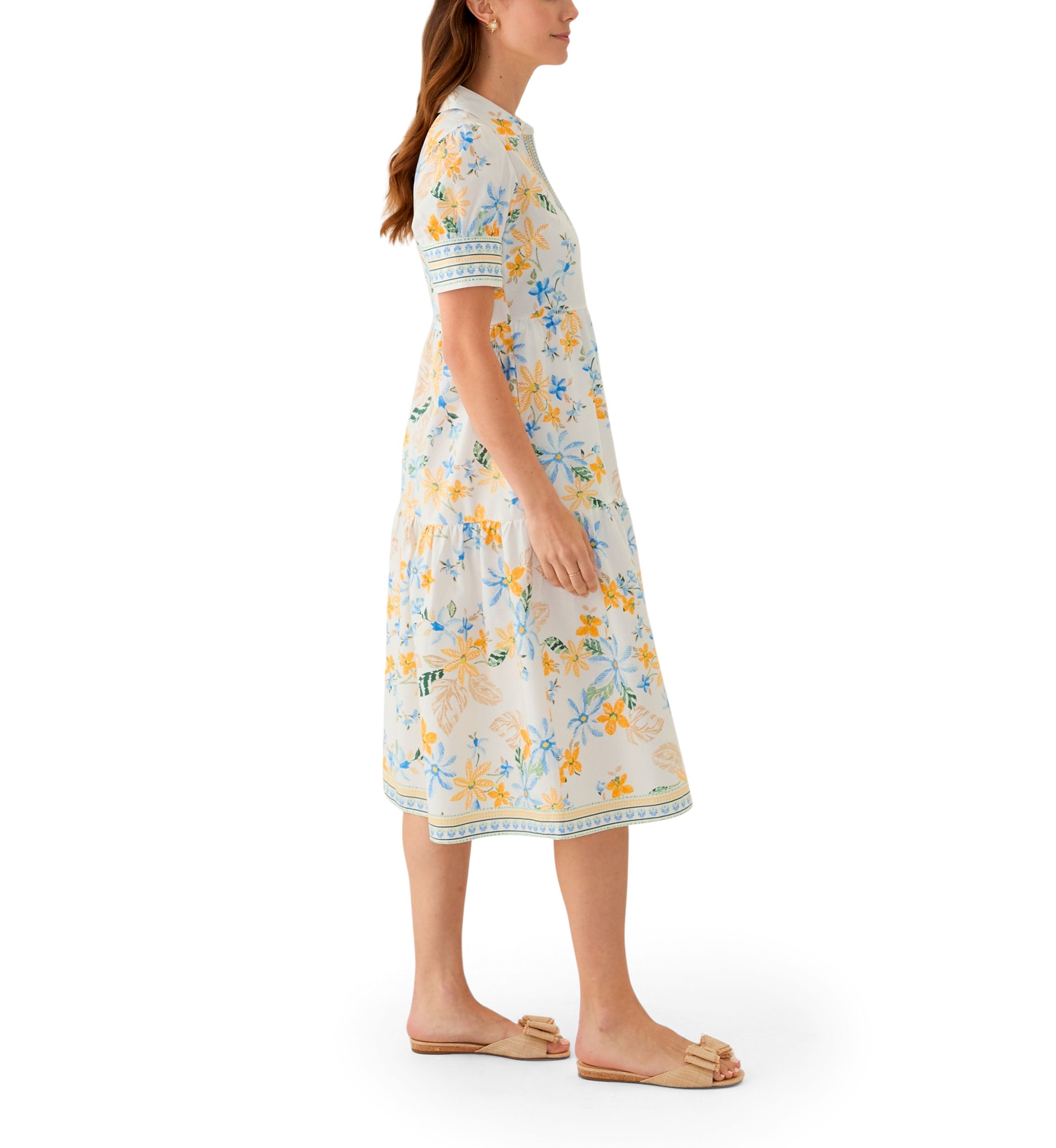 Womens Short Sleeve Printed Shirtdress