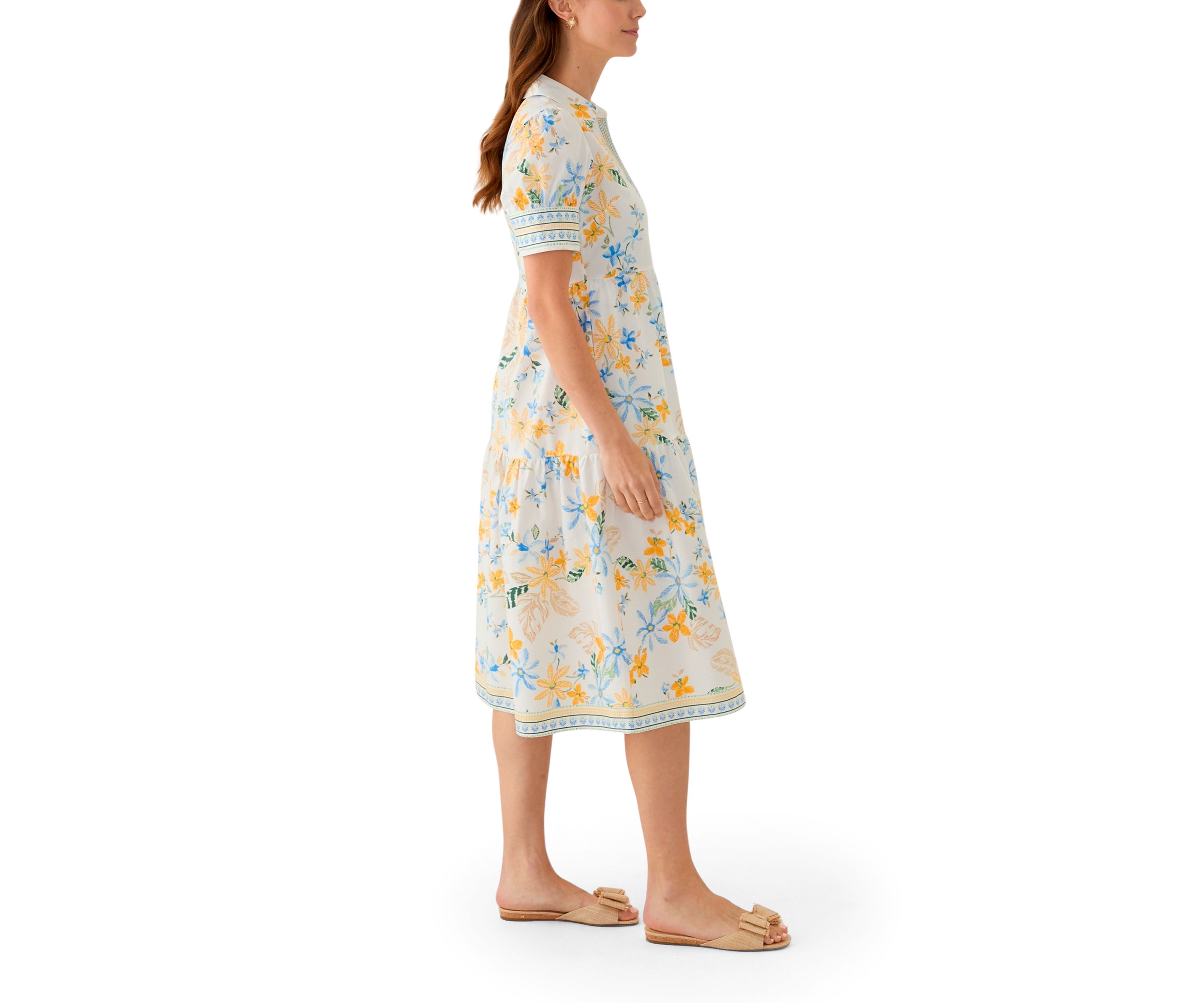Womens Short Sleeve Printed Shirtdress