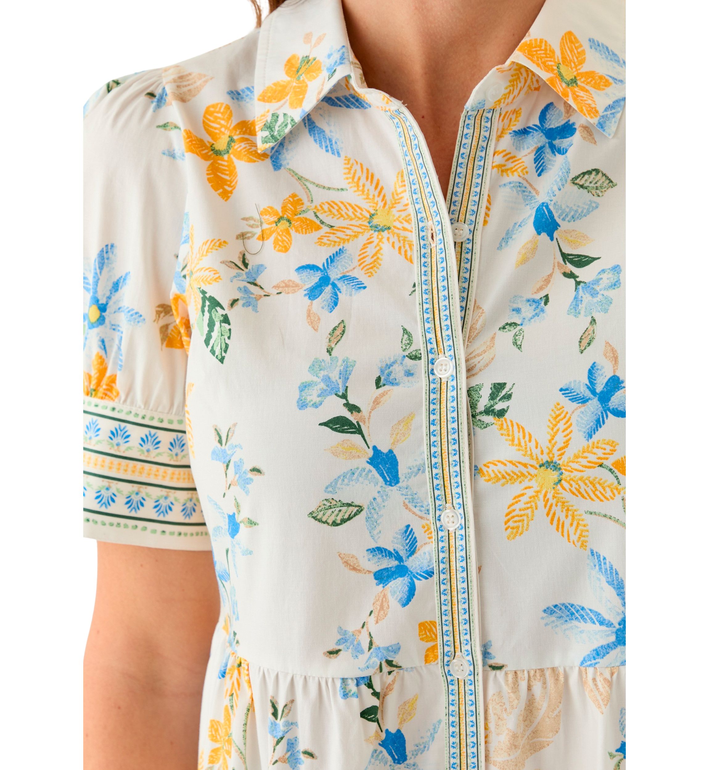 Womens Short Sleeve Printed Shirtdress
