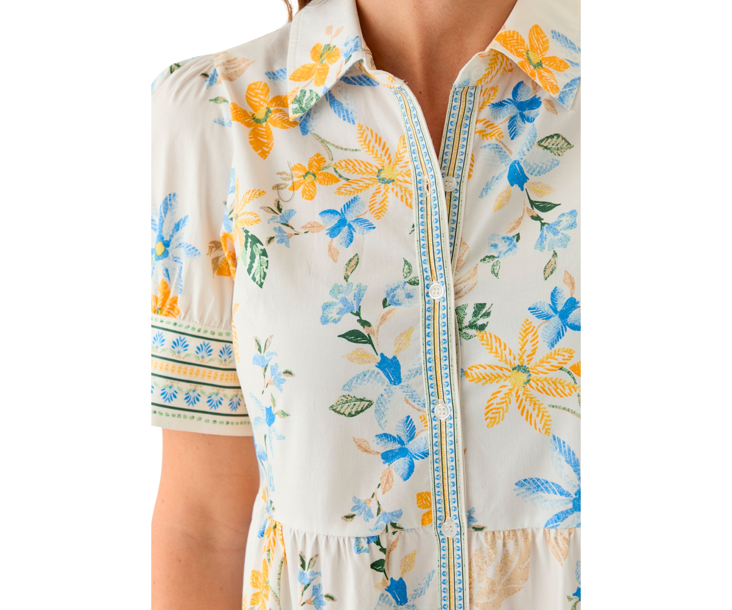 Womens Short Sleeve Printed Shirtdress