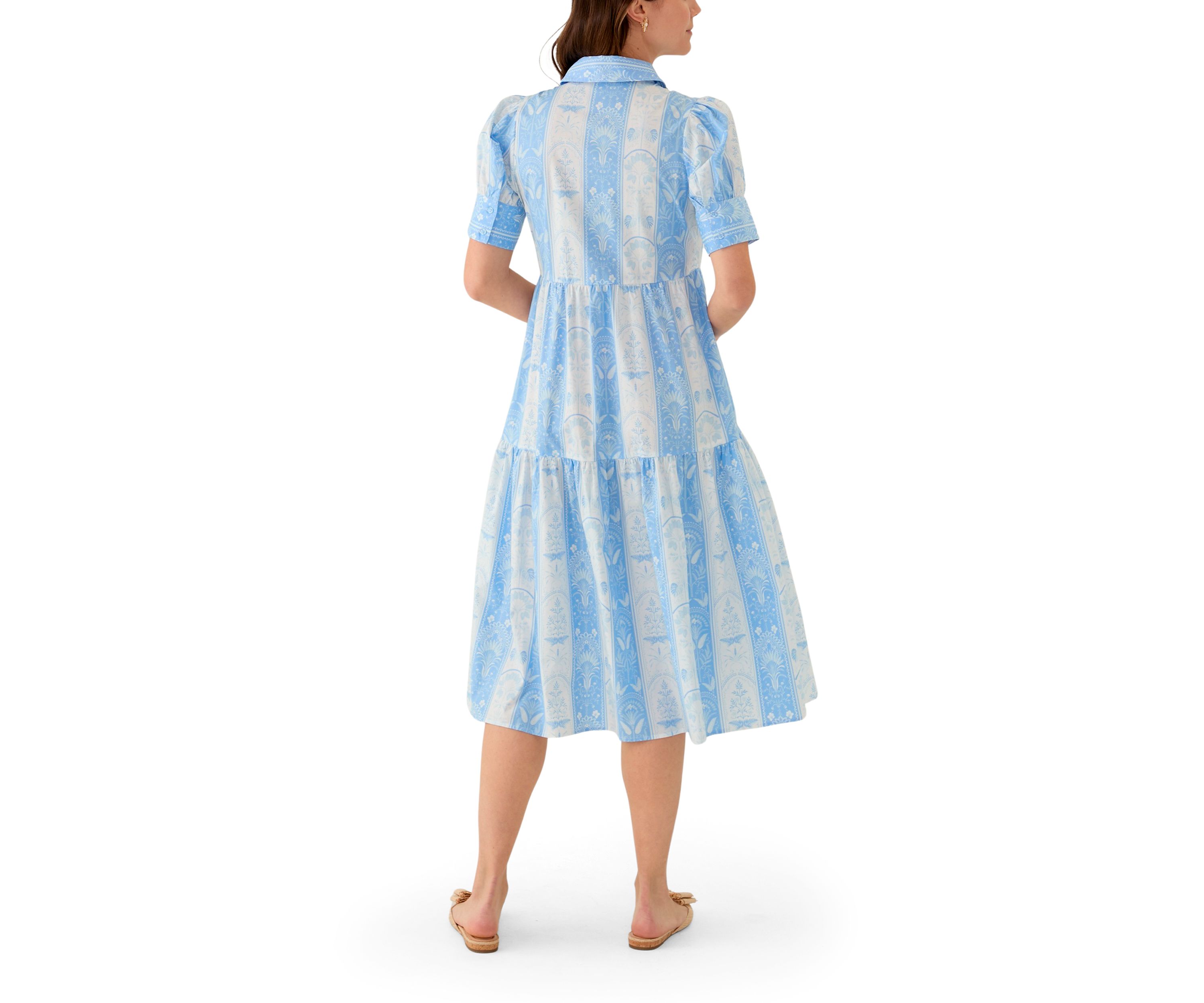 Womens Short Sleeve Printed Shirtdress